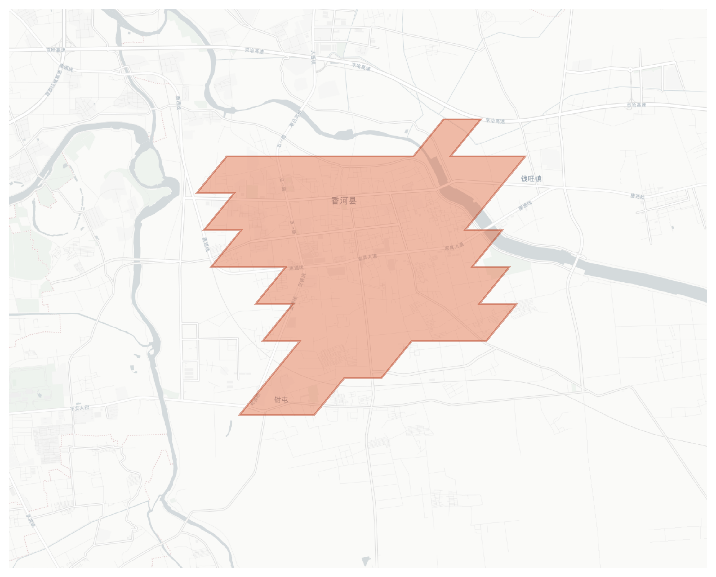 Xianghe geographic map