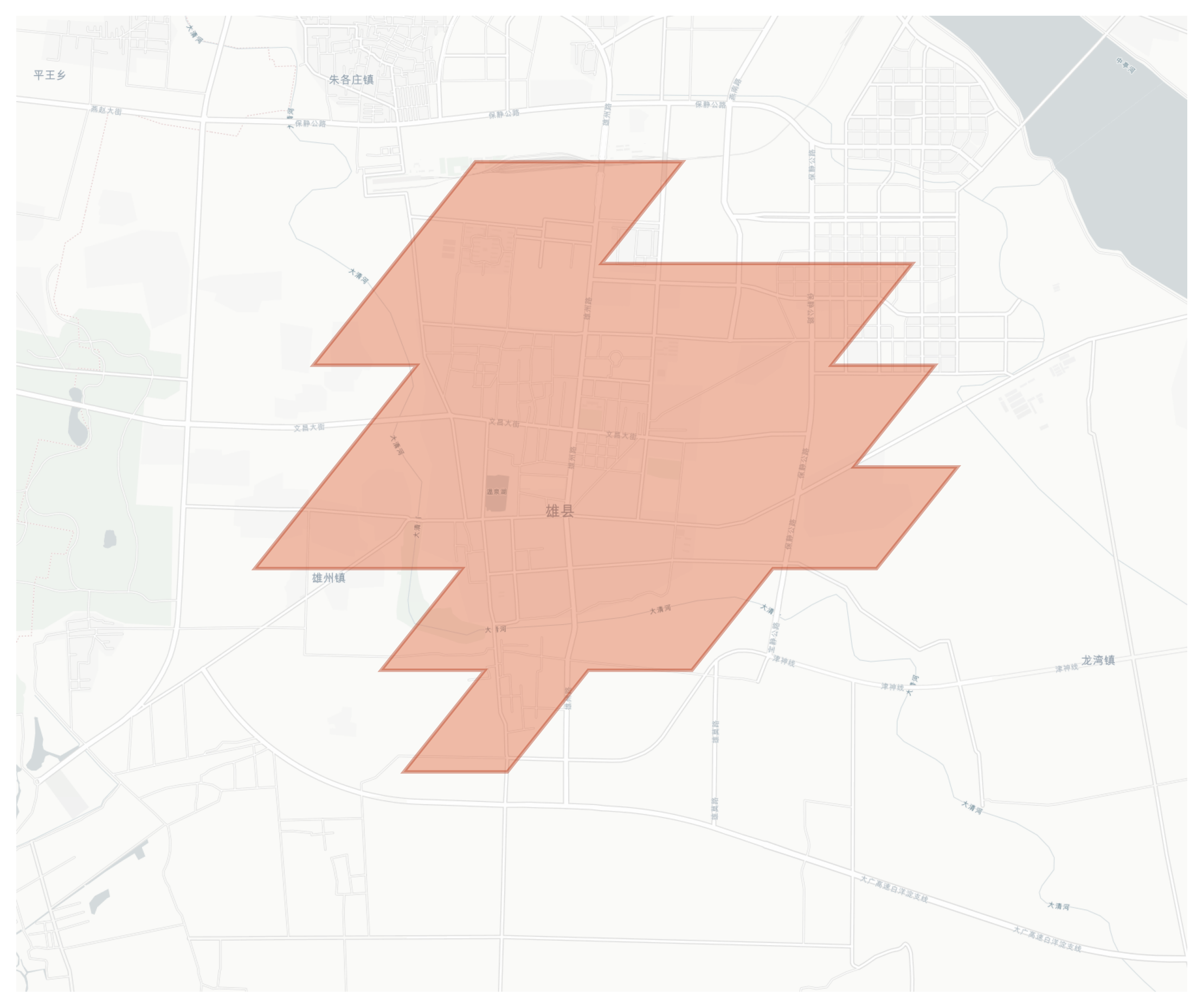 Xiongxian geographic map