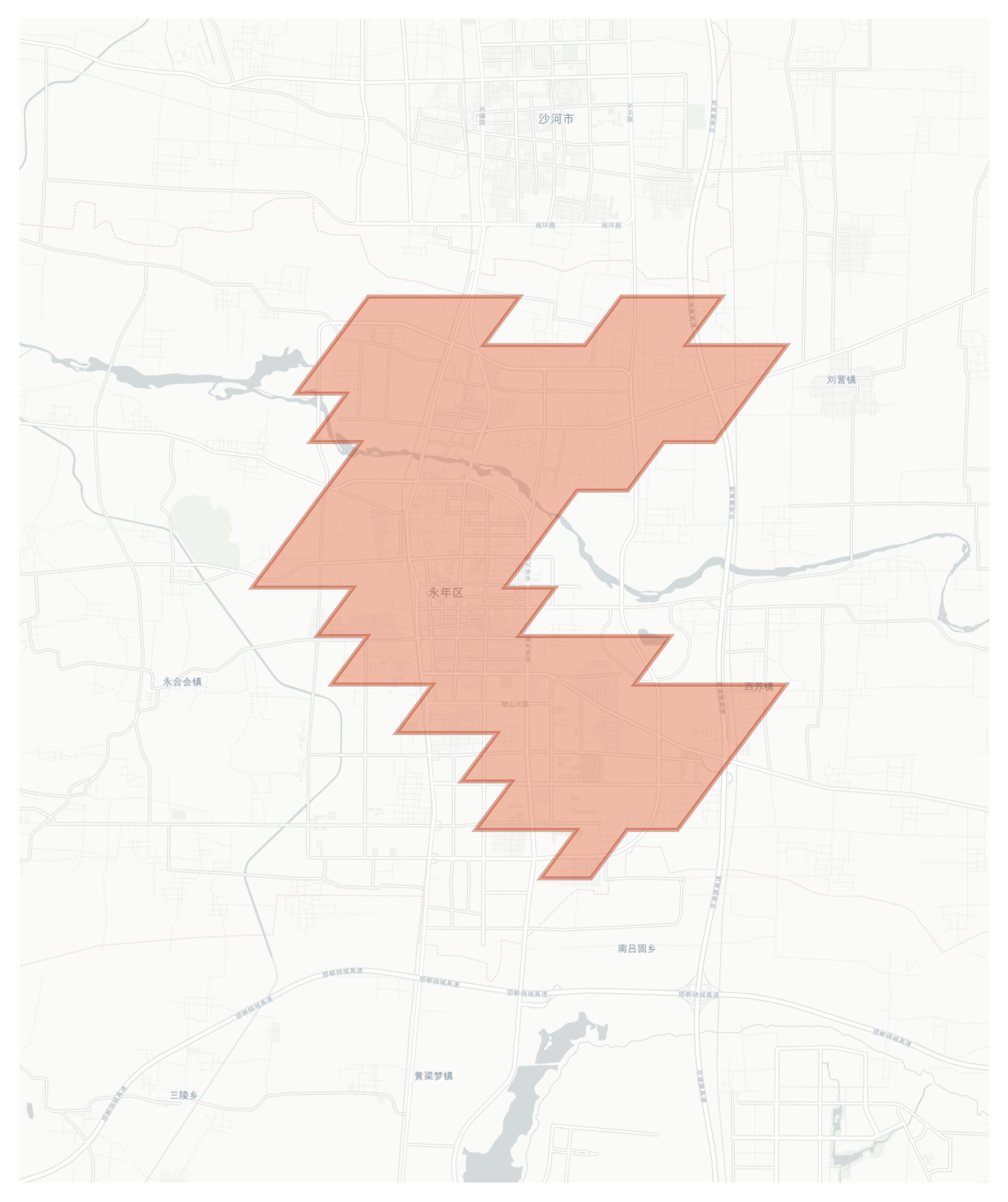 Yongnian geographic map