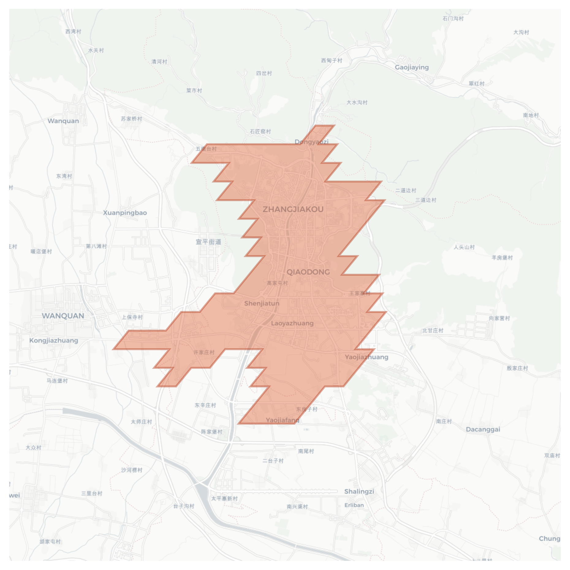 Zhangjiakou geographic map