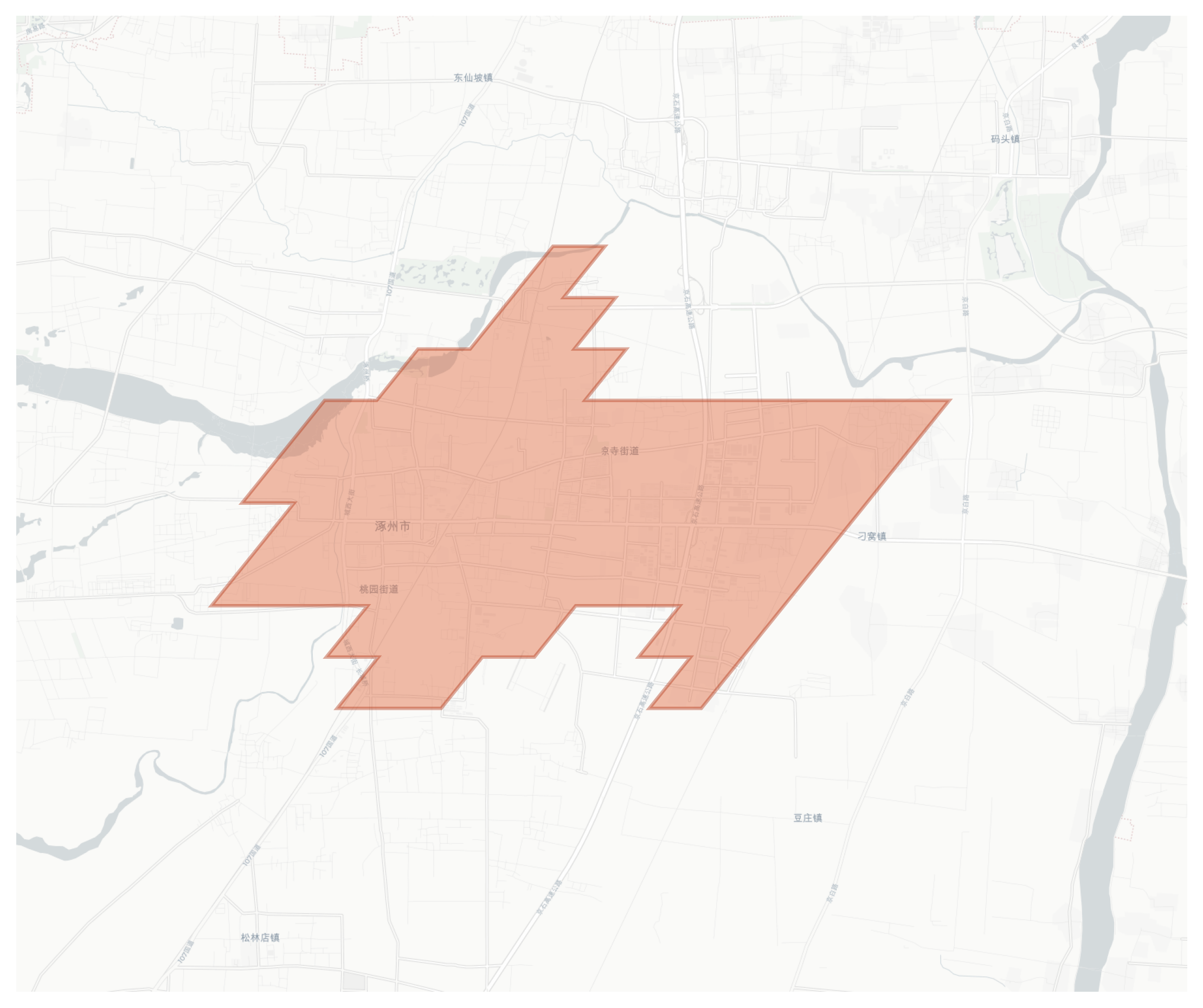 Zhuozhou geographic map