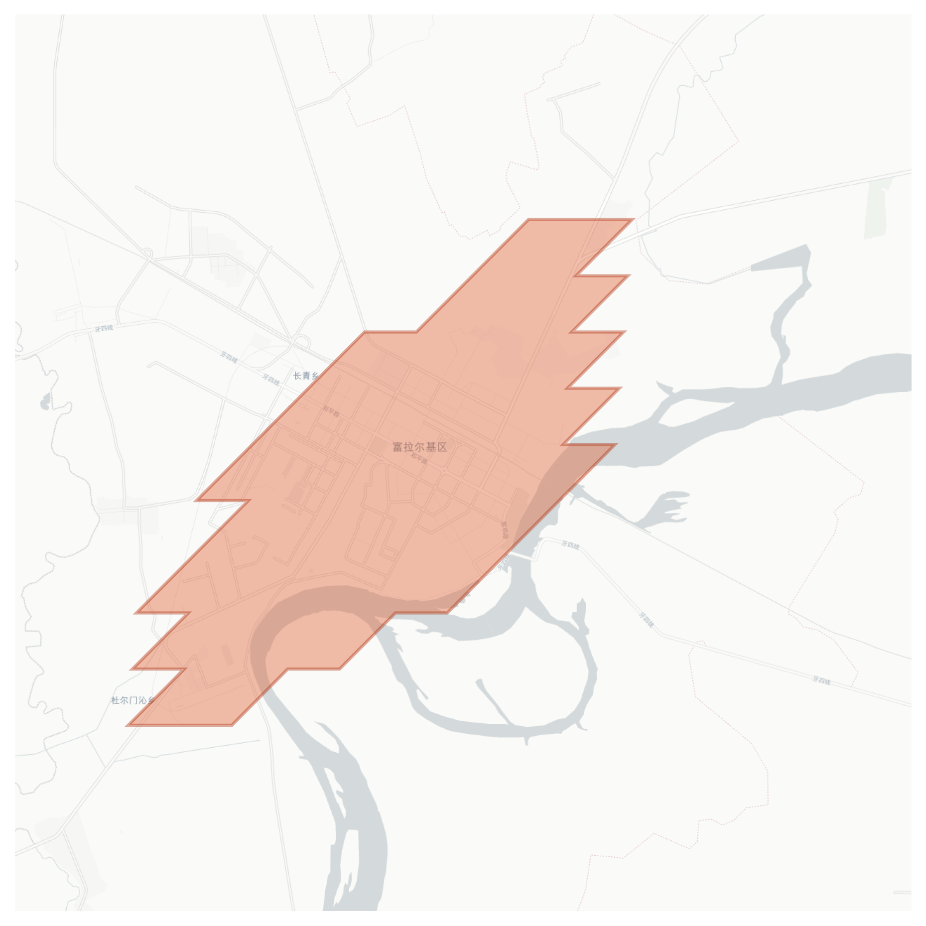 Fula'erji geographic map