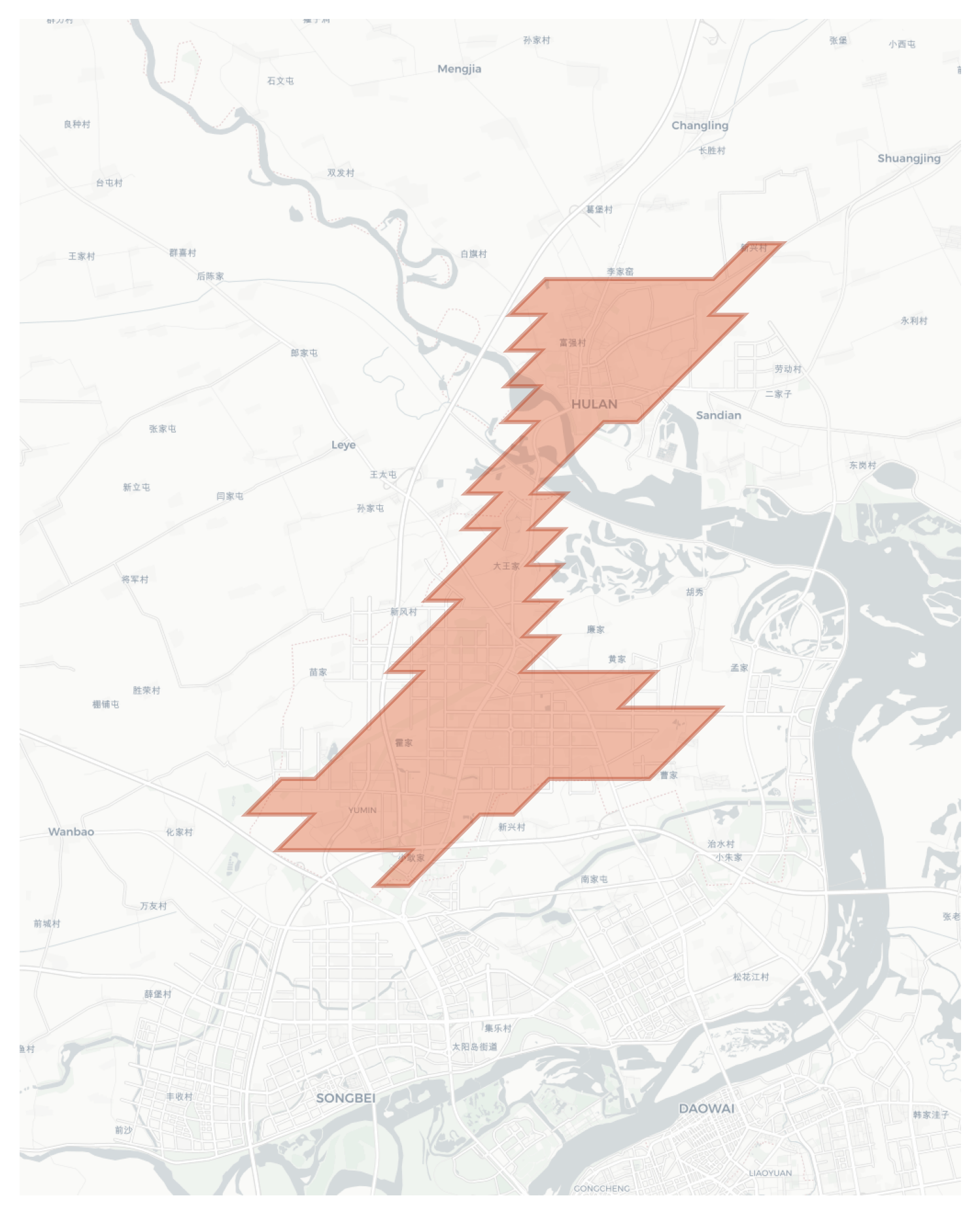 Hulan geographic map