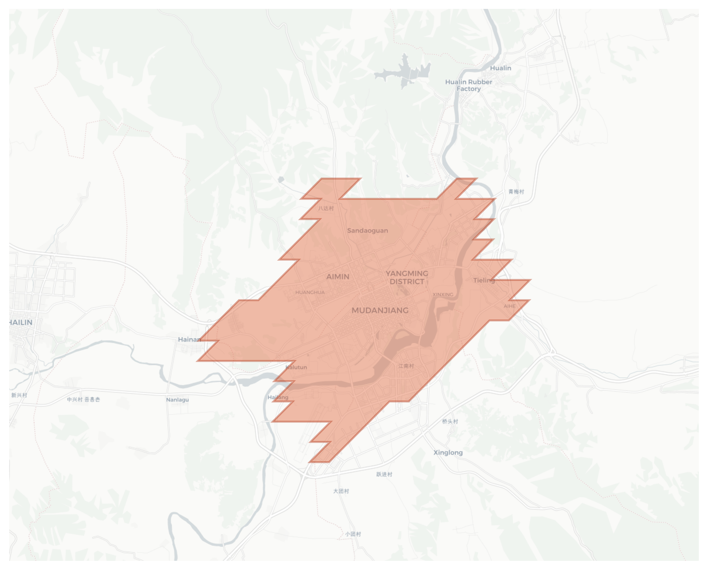 Mudanjiang geographic map