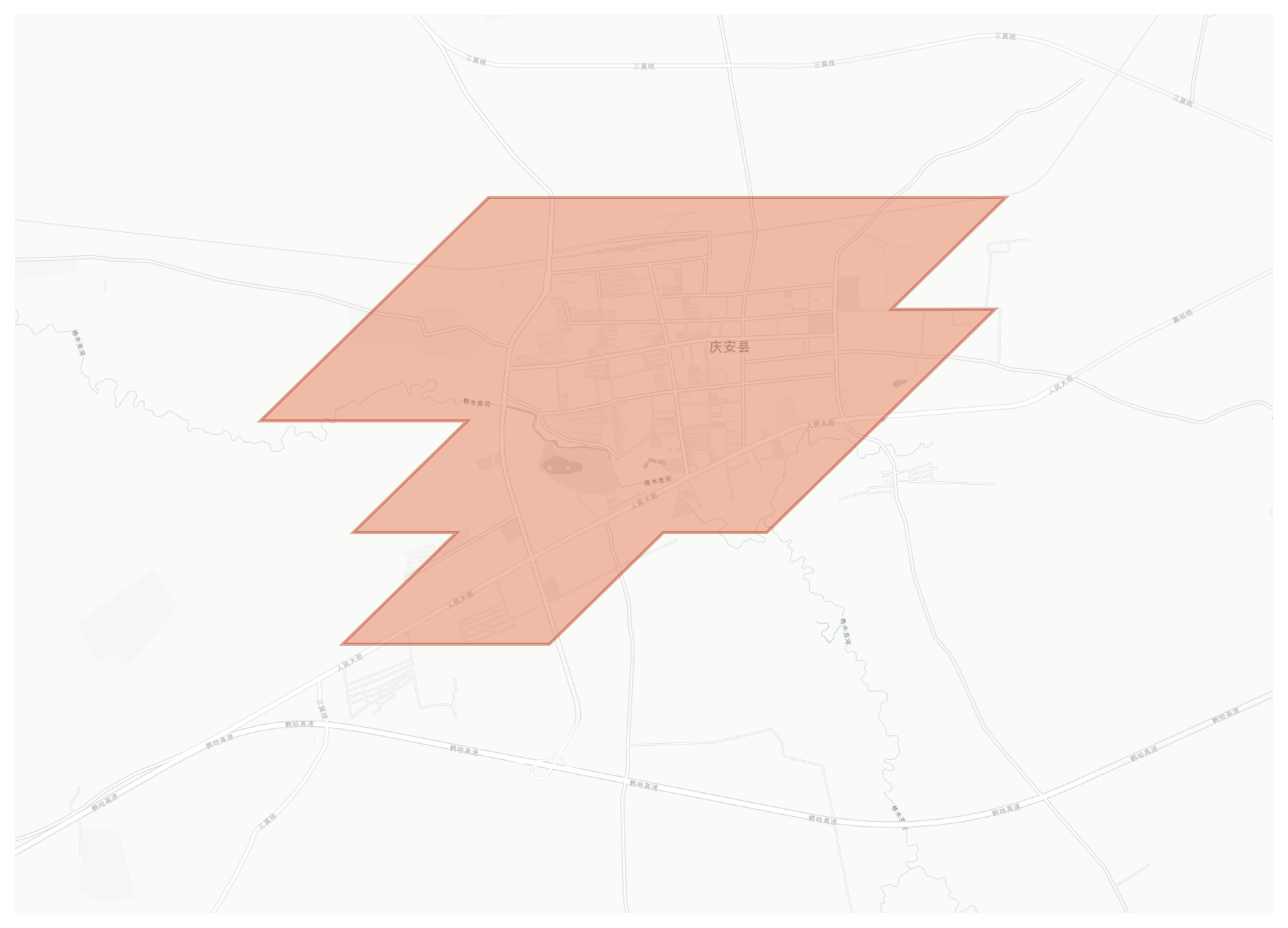 Qingan geographic map