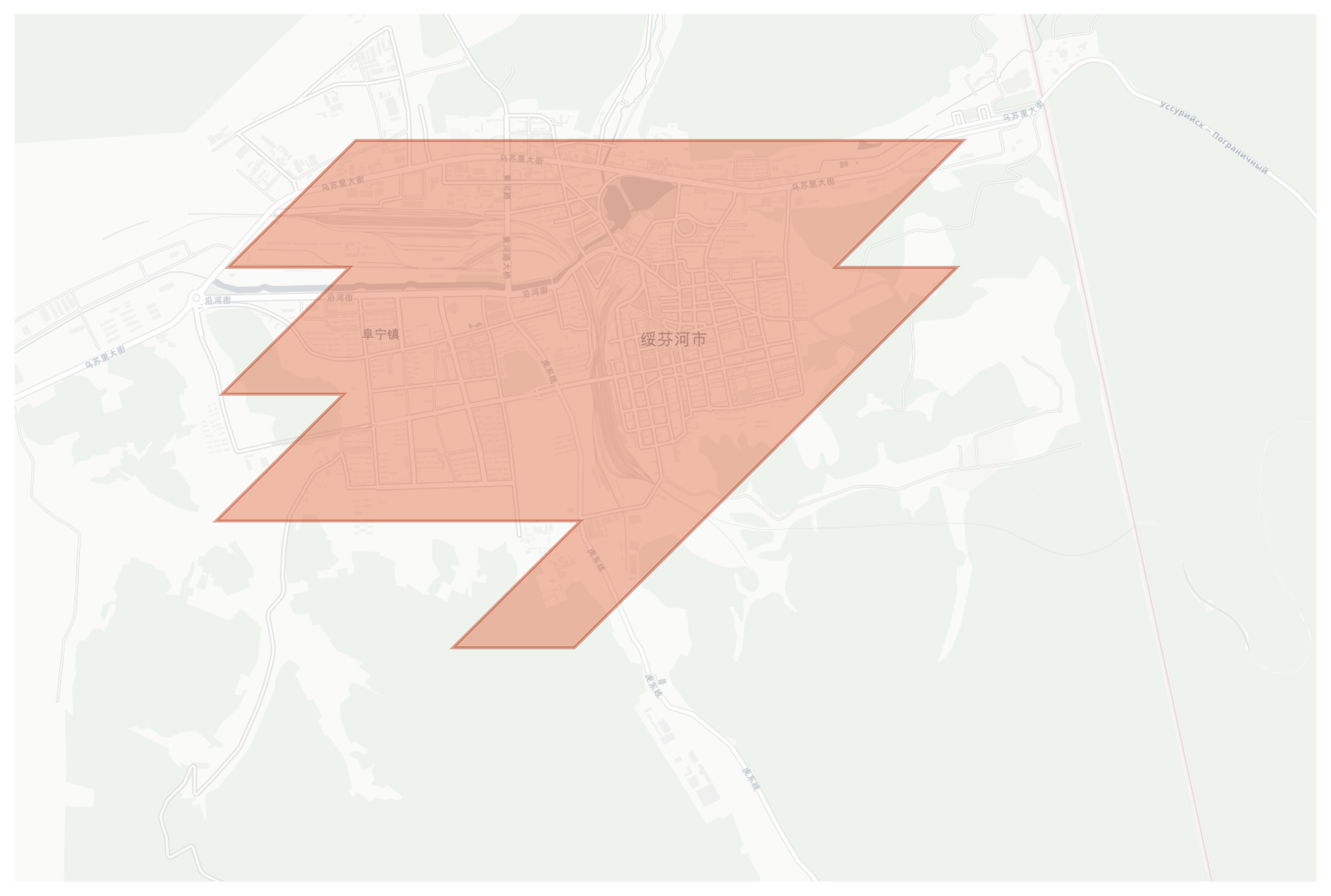Suifenhe geographic map