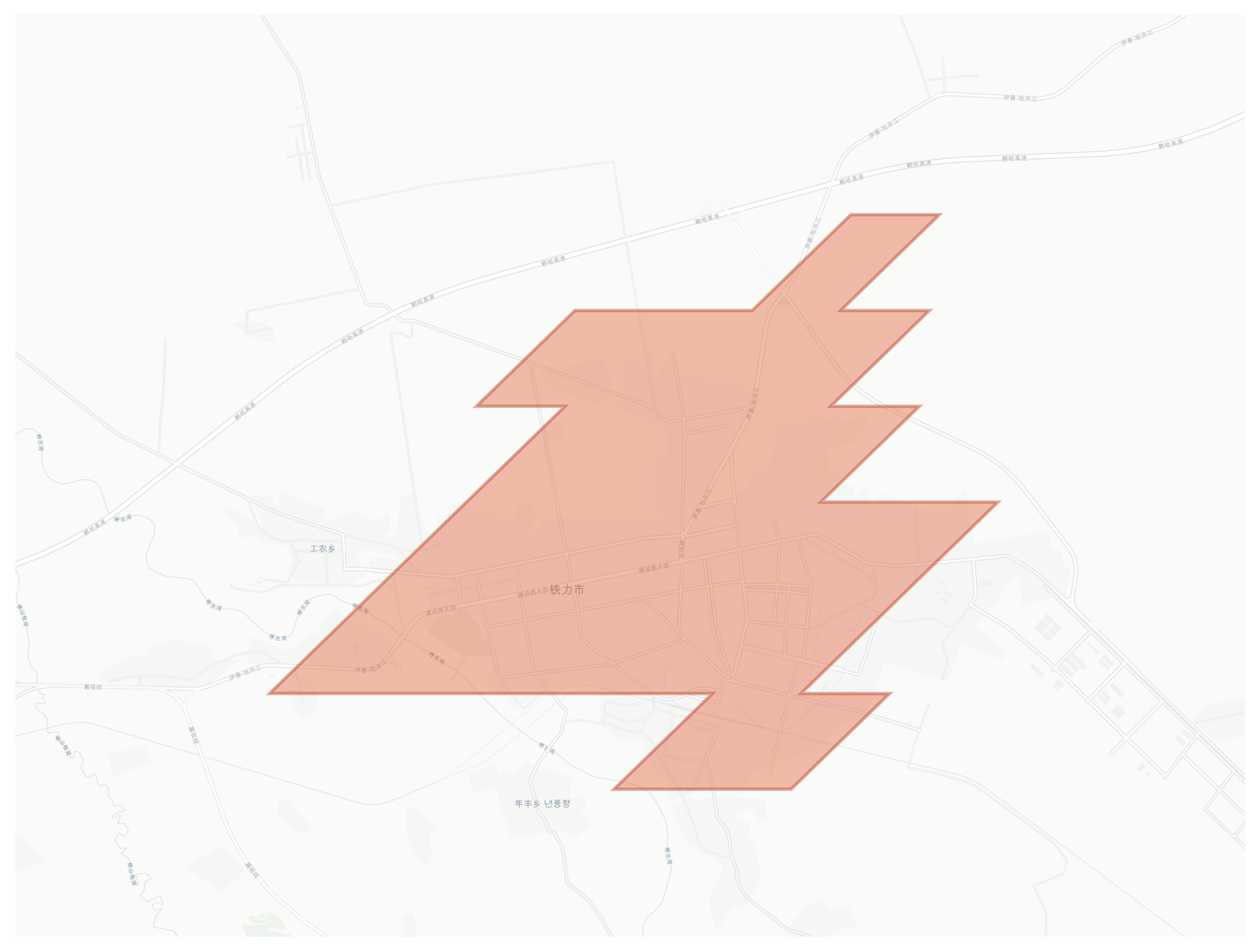 Tieli geographic map