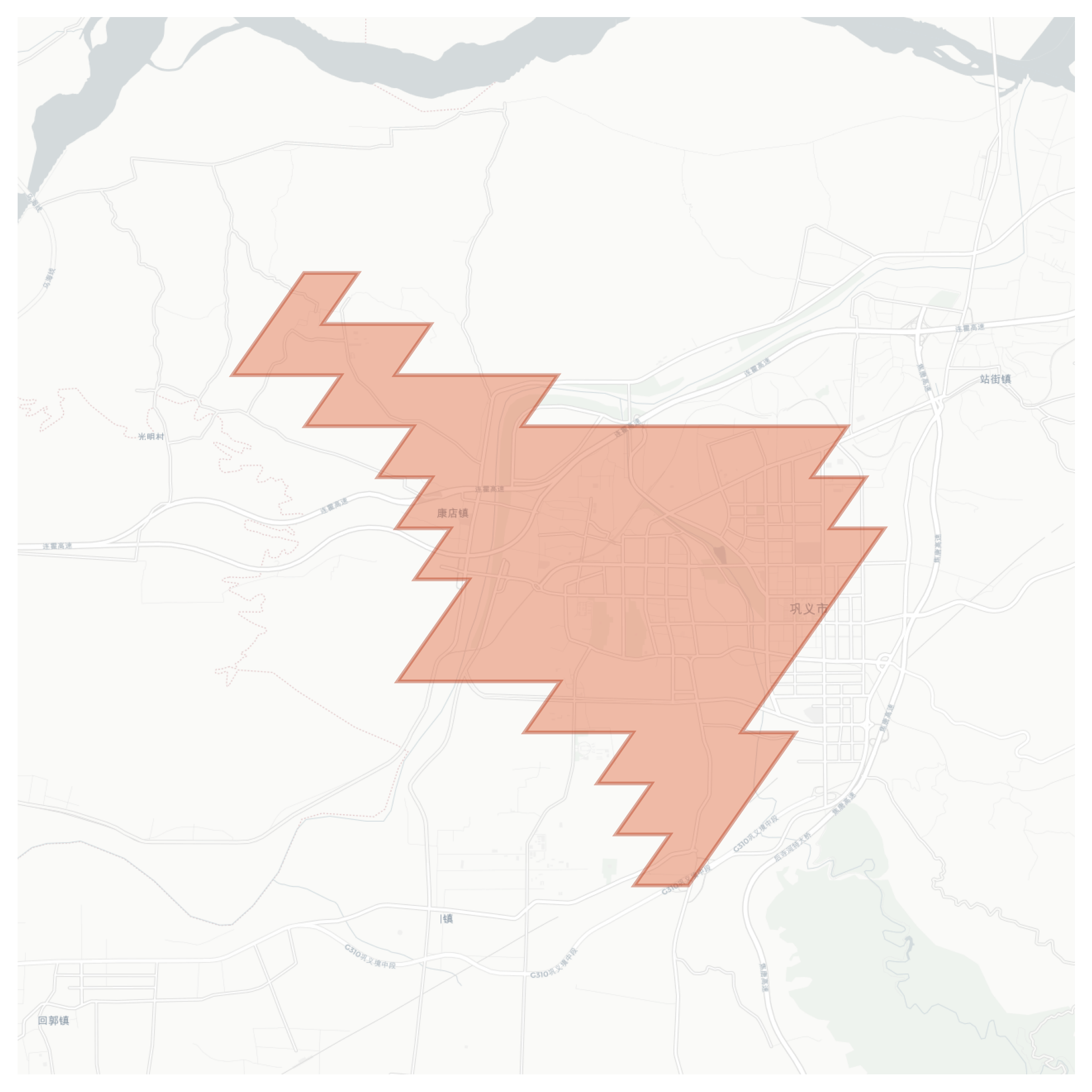 Gongyi geographic map