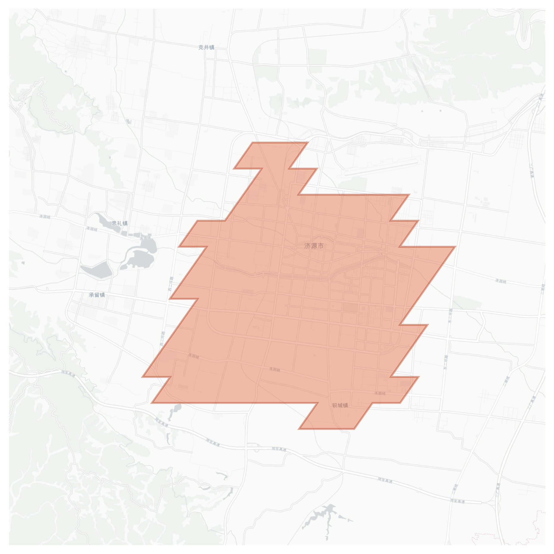 Jiyuan geographic map