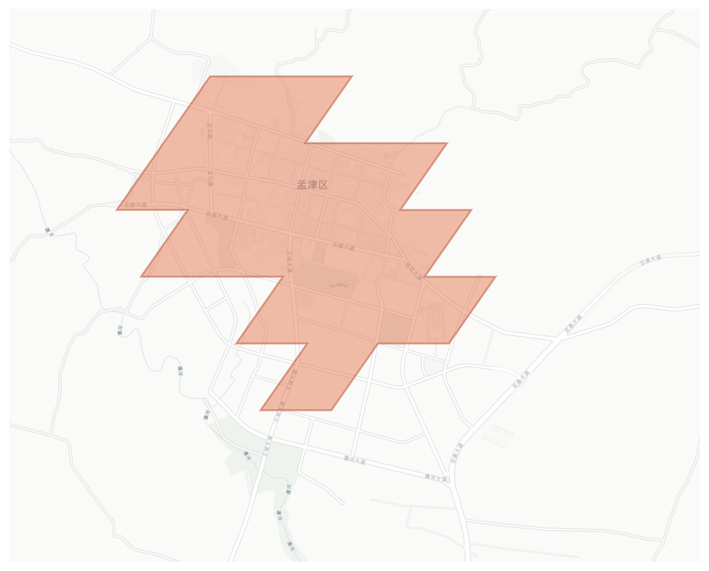 Mengjin geographic map