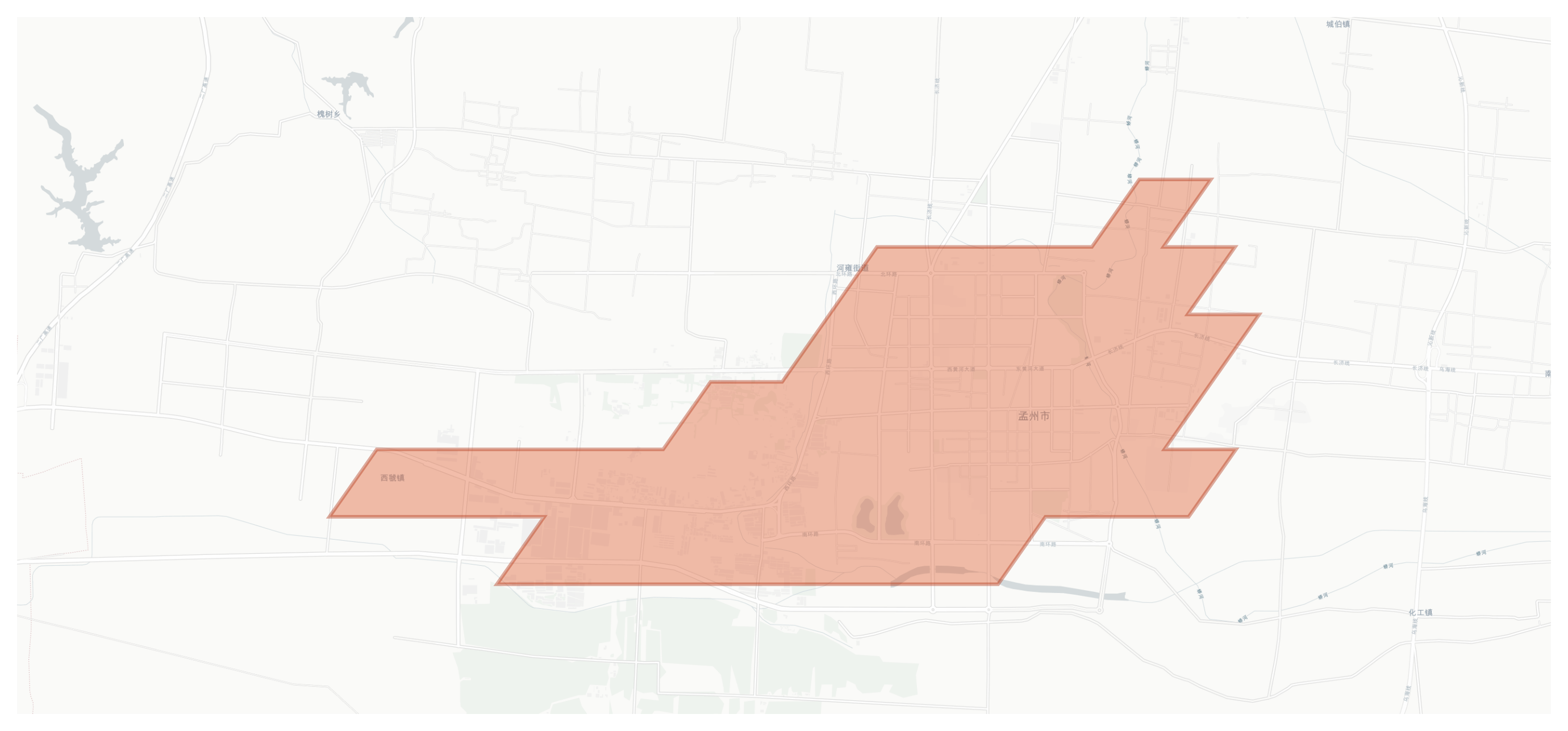 Mengzhou geographic map