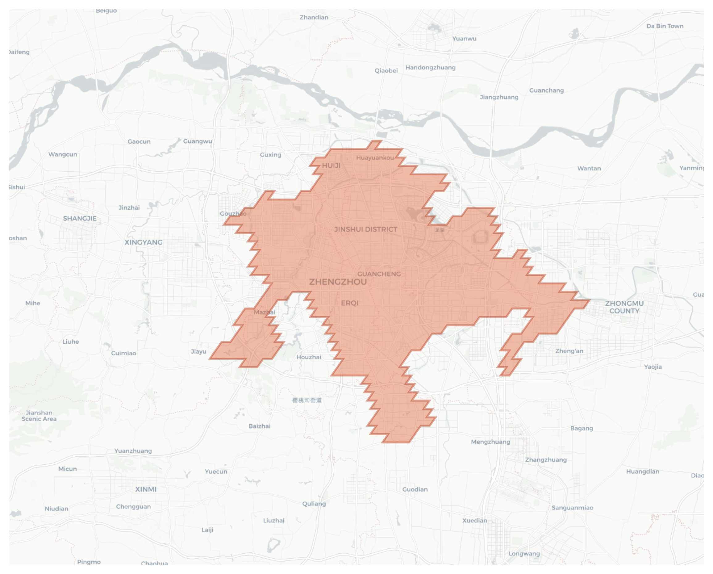 Zhengzhou geographic map