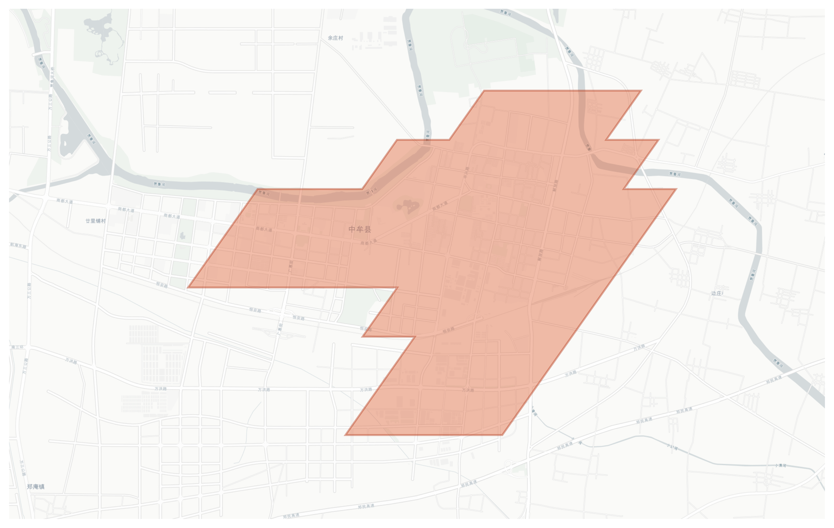 Zhongmu County geographic map