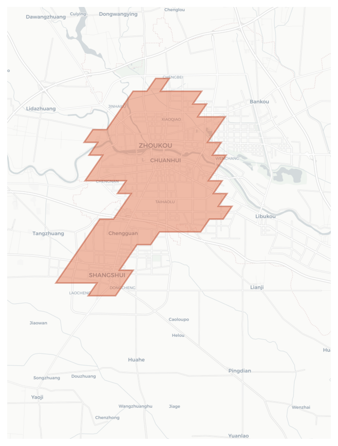 Zhoukou geographic map