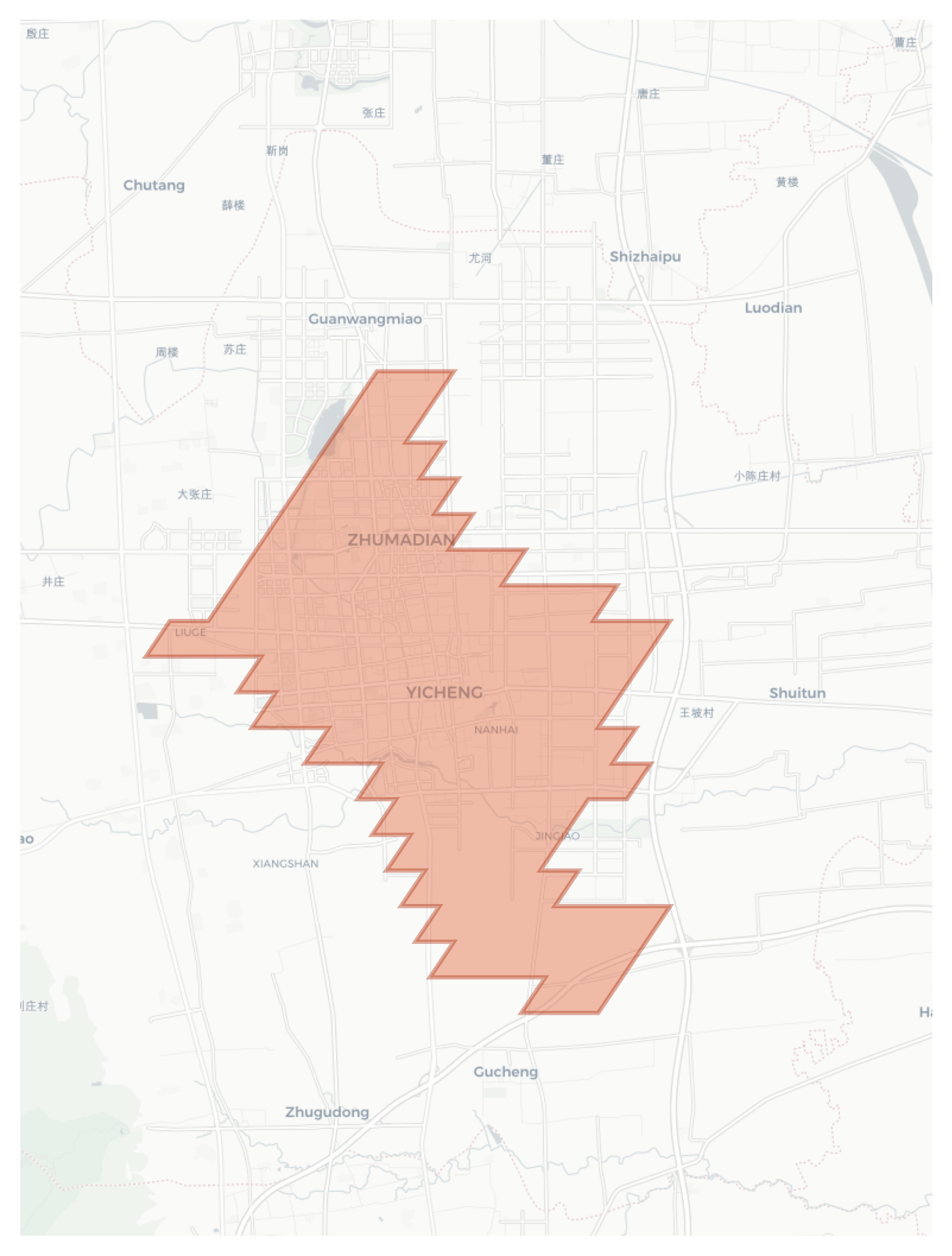 Zhumadian geographic map