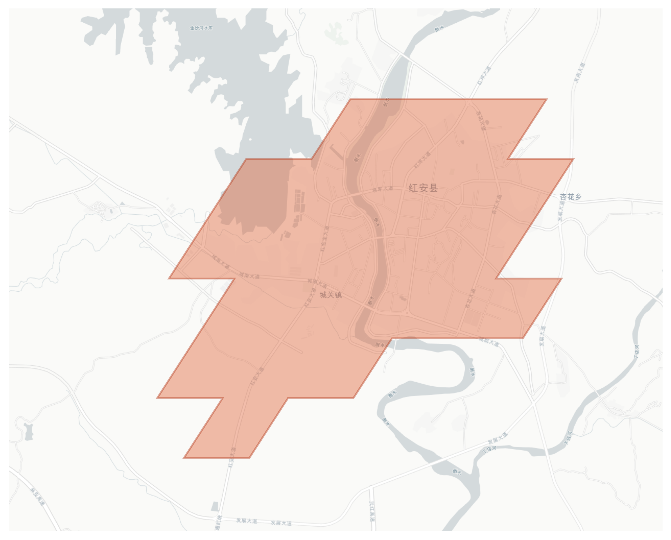 Hong'an geographic map