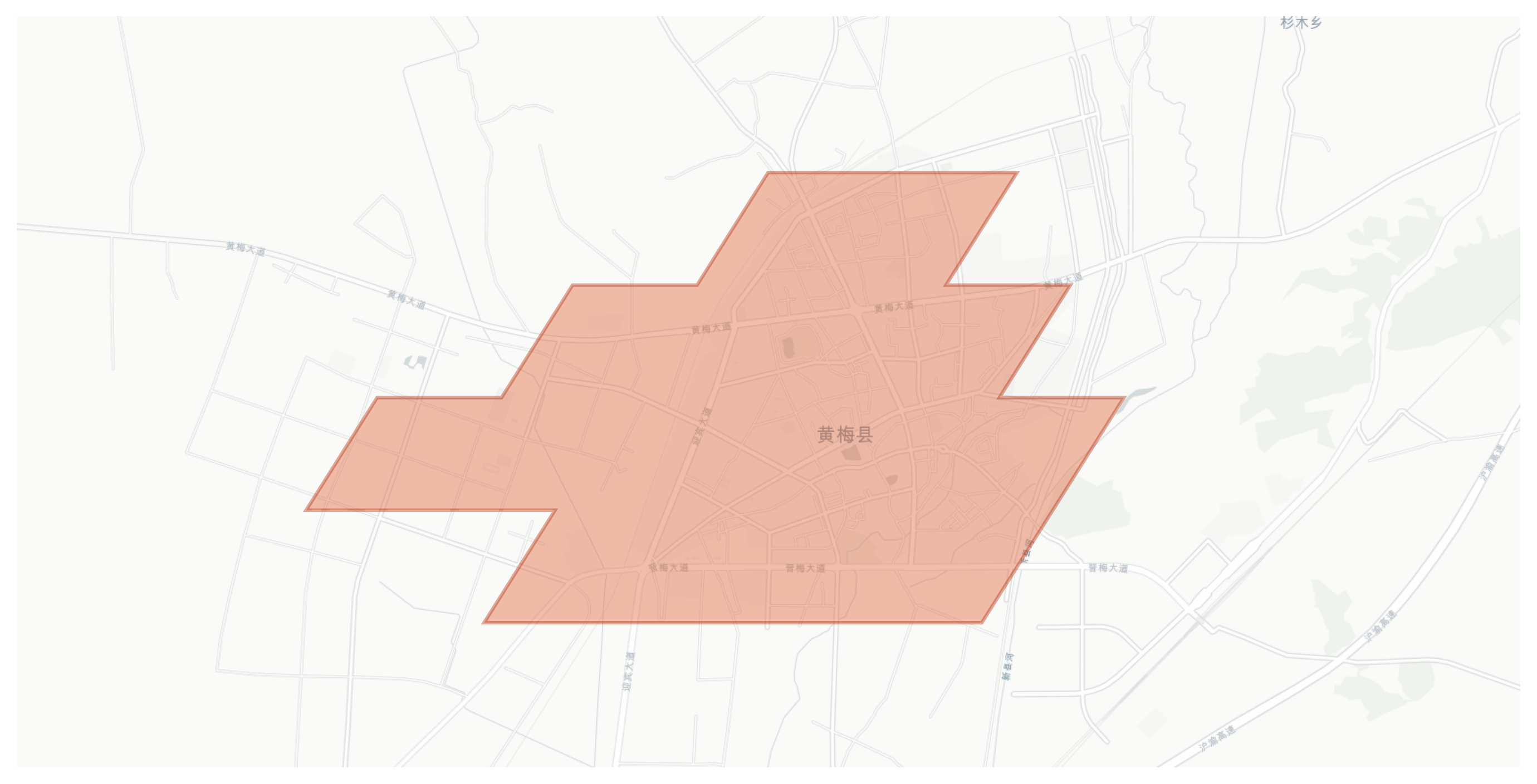 Huangmei County geographic map