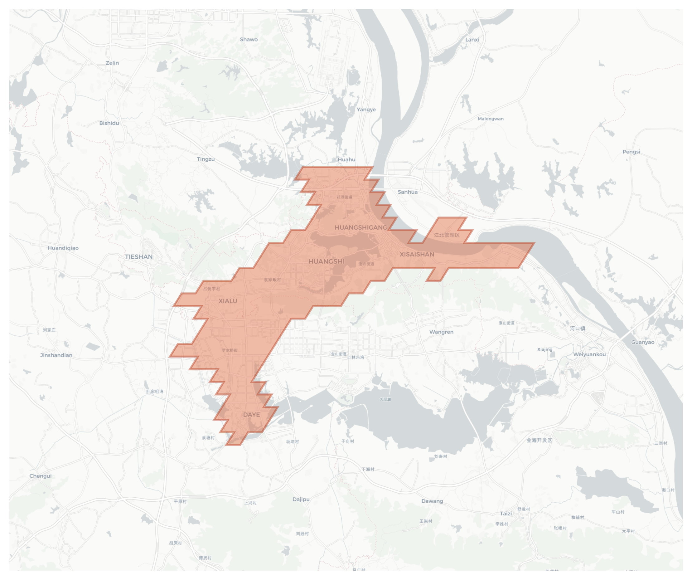 Huangshi geographic map