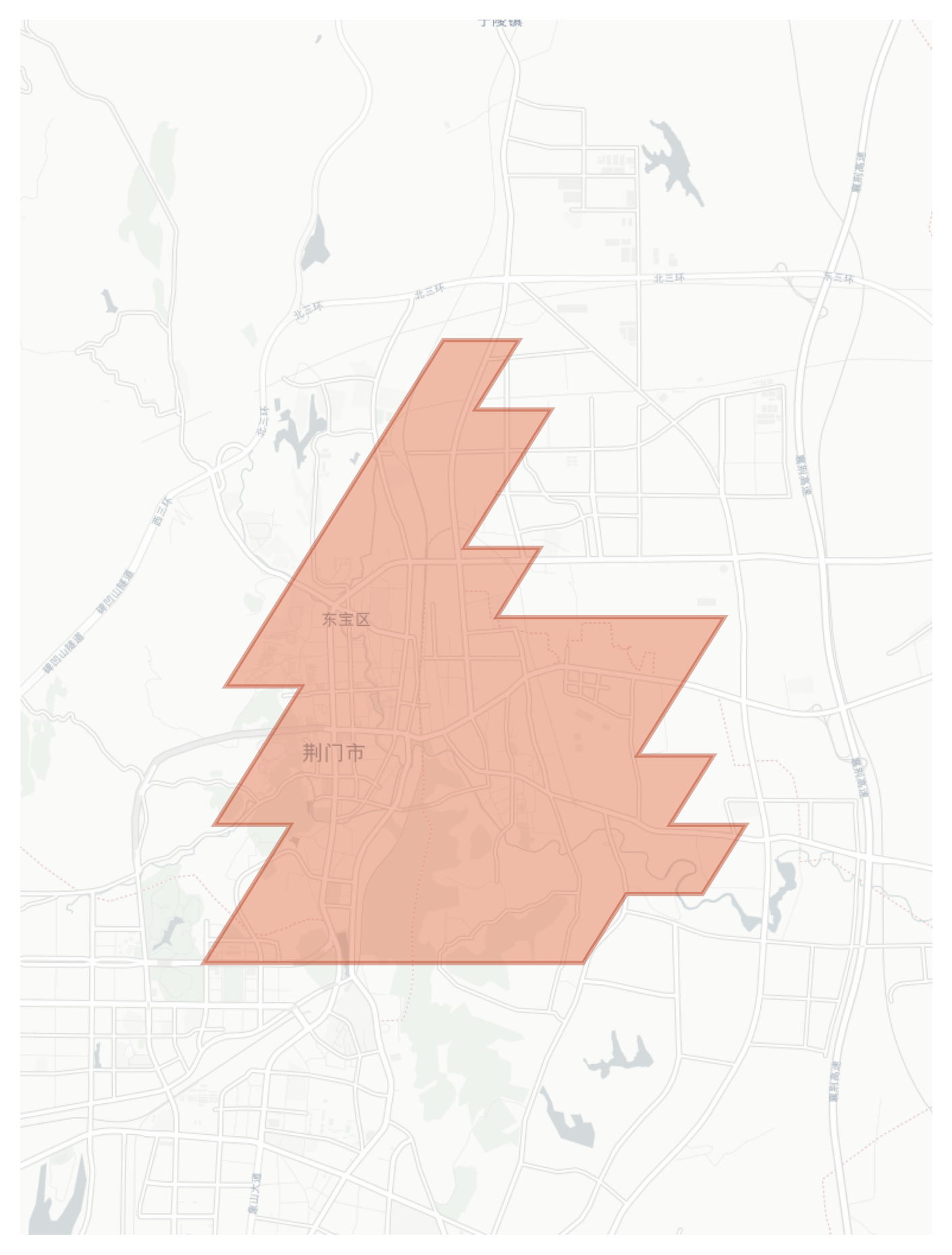 Jingmen geographic map