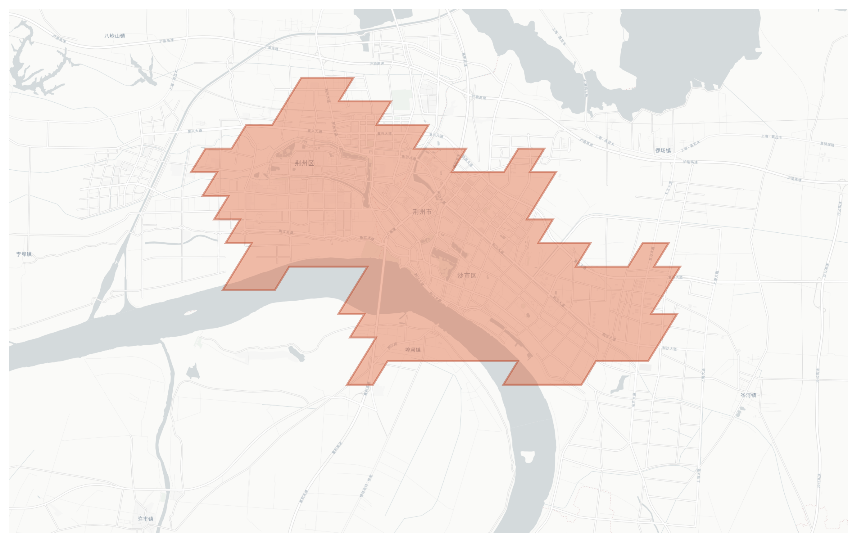 Jingzhou geographic map