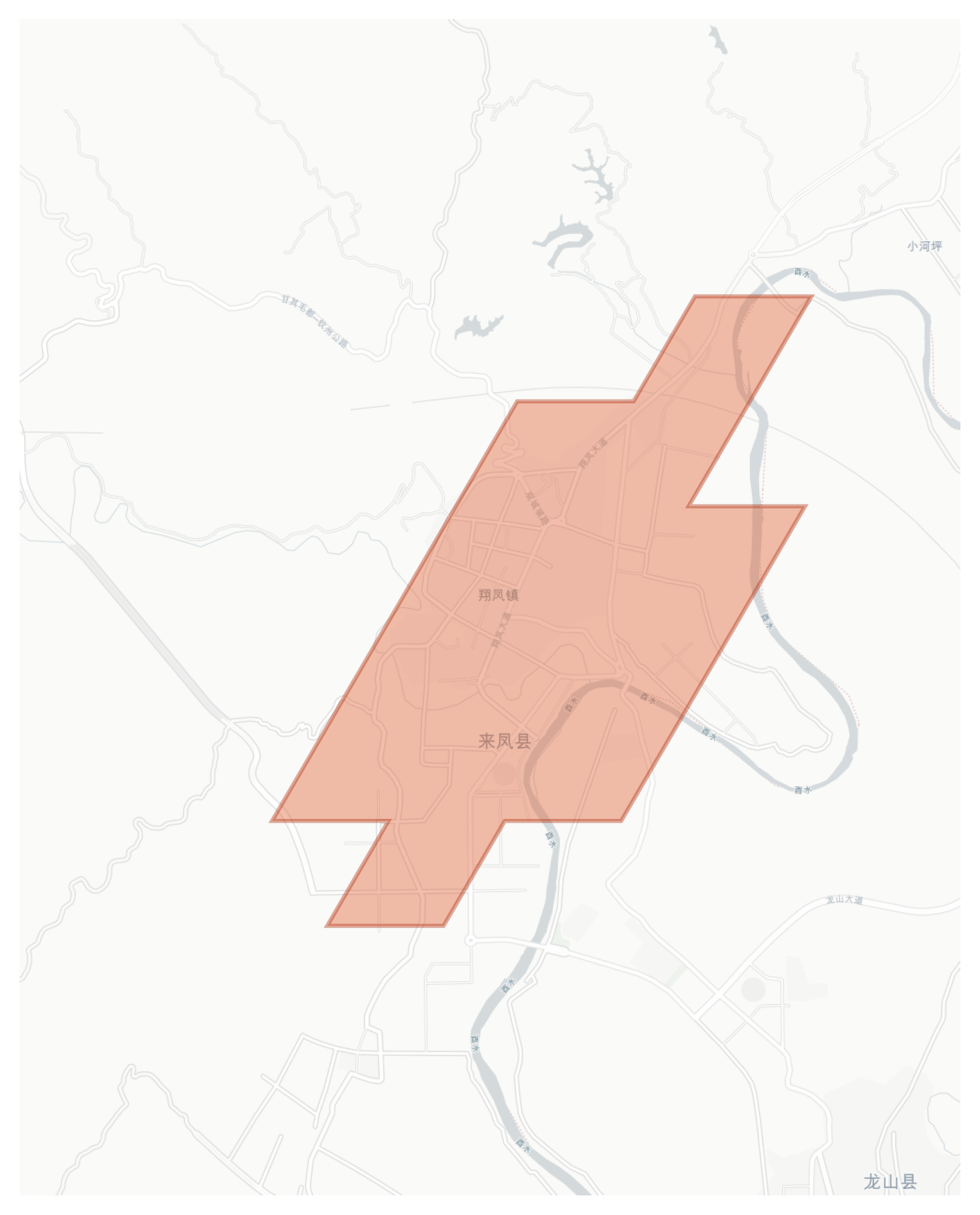Laifeng geographic map