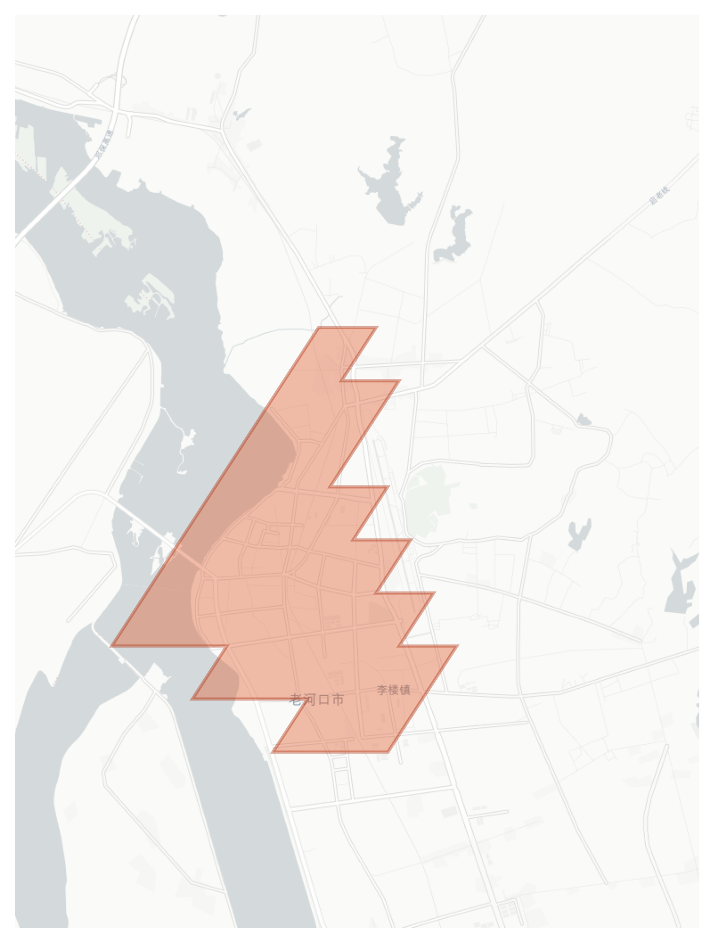 Laohekou geographic map