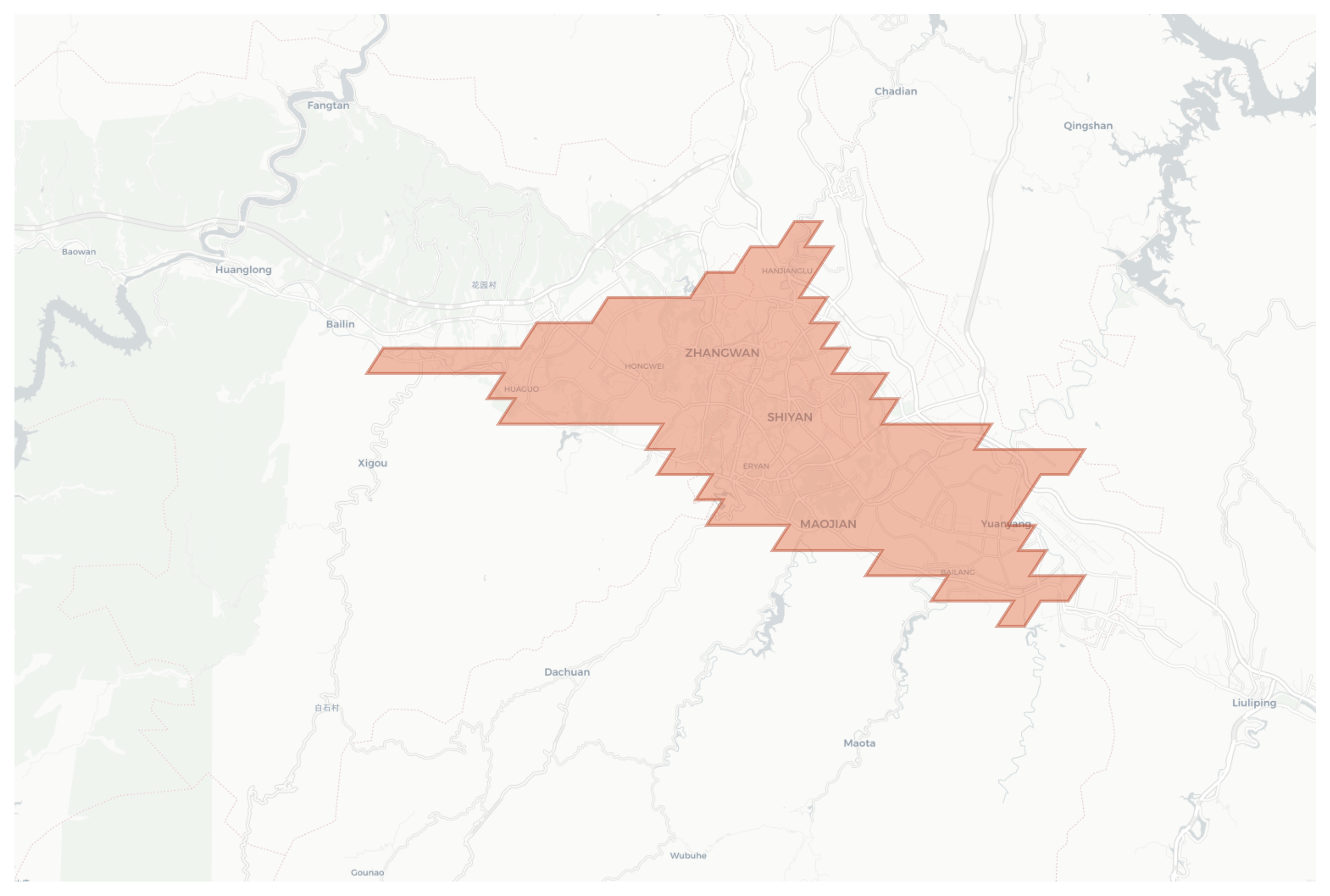 Shiyan geographic map