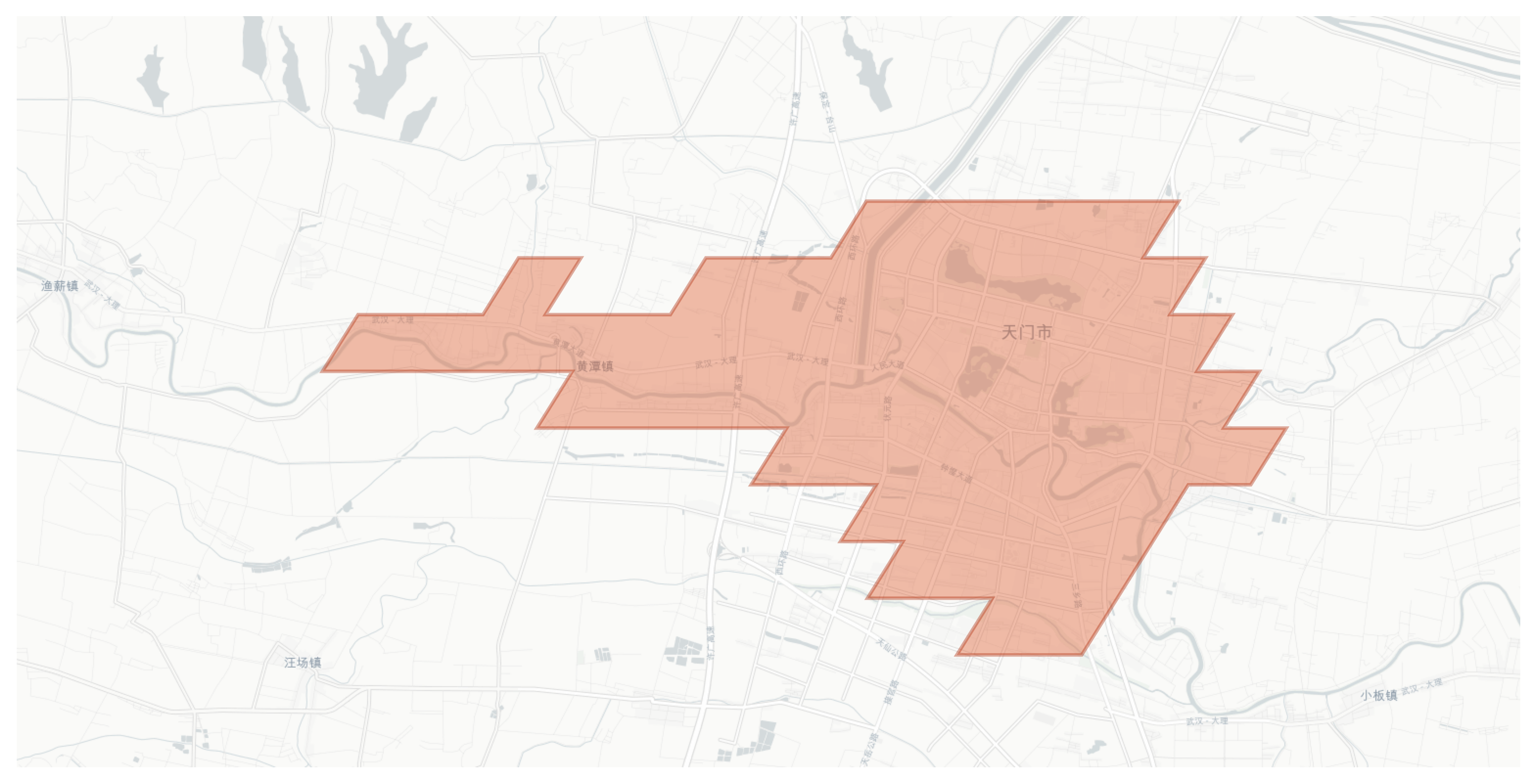 Tianmen geographic map