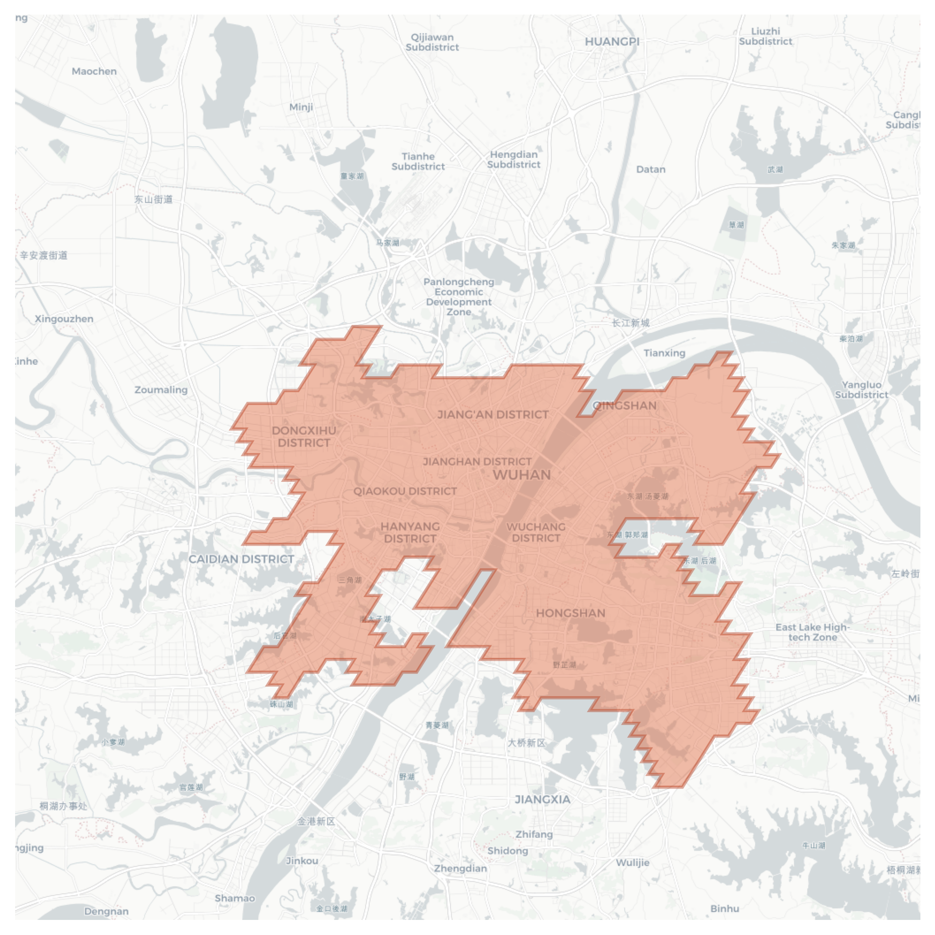 Wuhan geographic map