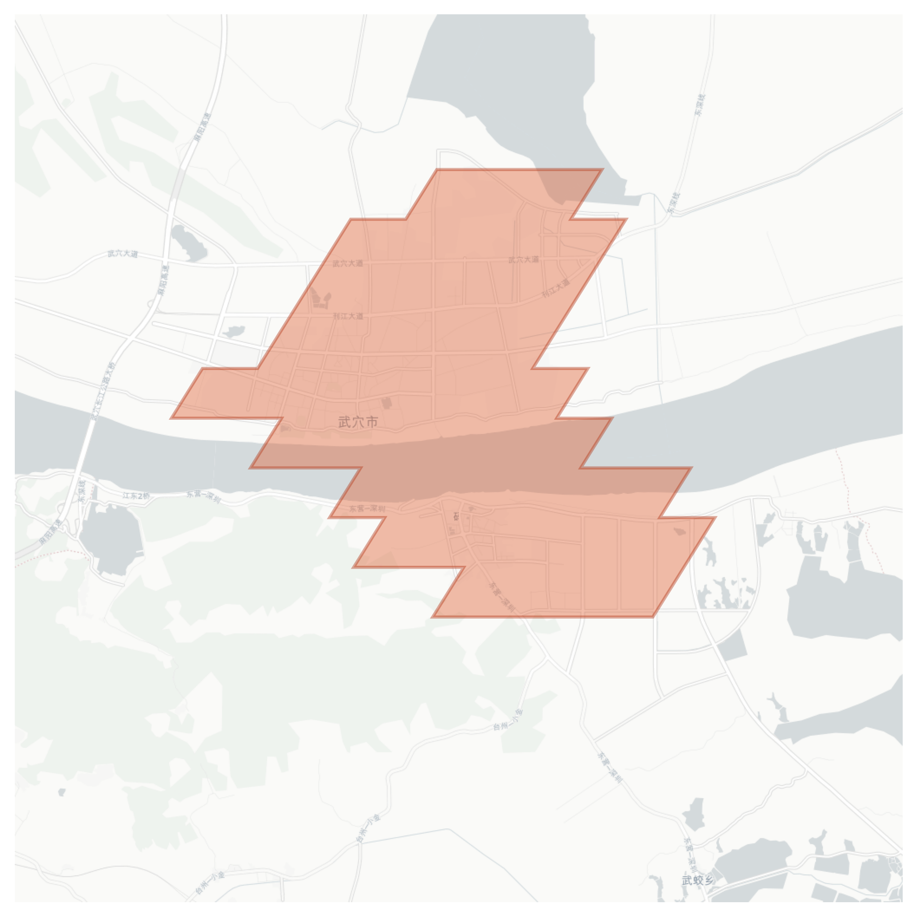 Wuxue geographic map