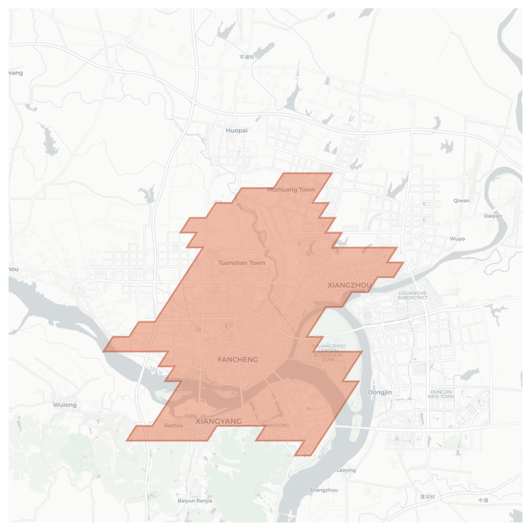 Xiangyang geographic map