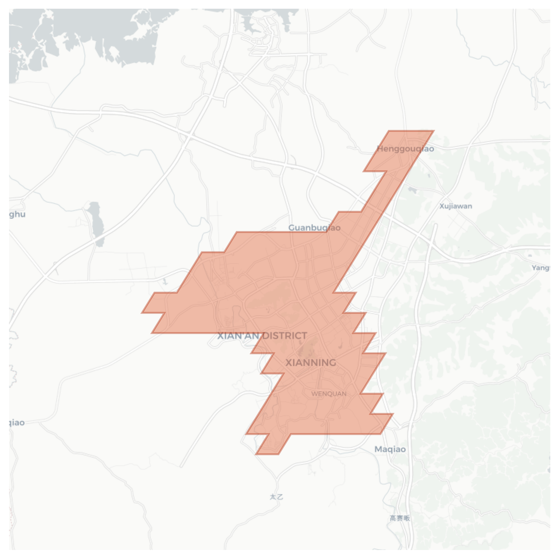 Xianning geographic map