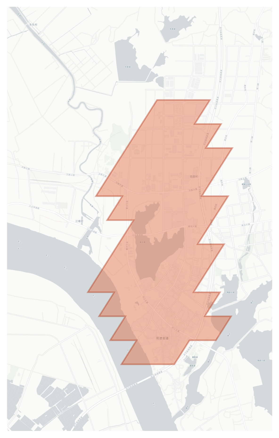 Yangluo Subdistrict geographic map