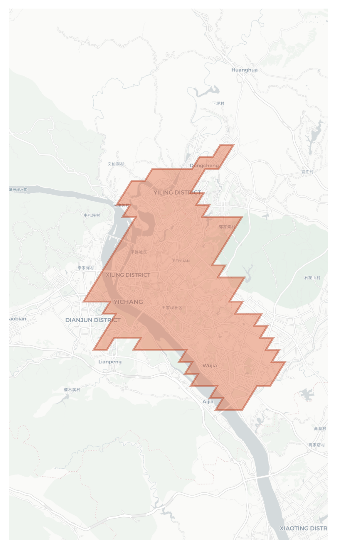 Yichang geographic map