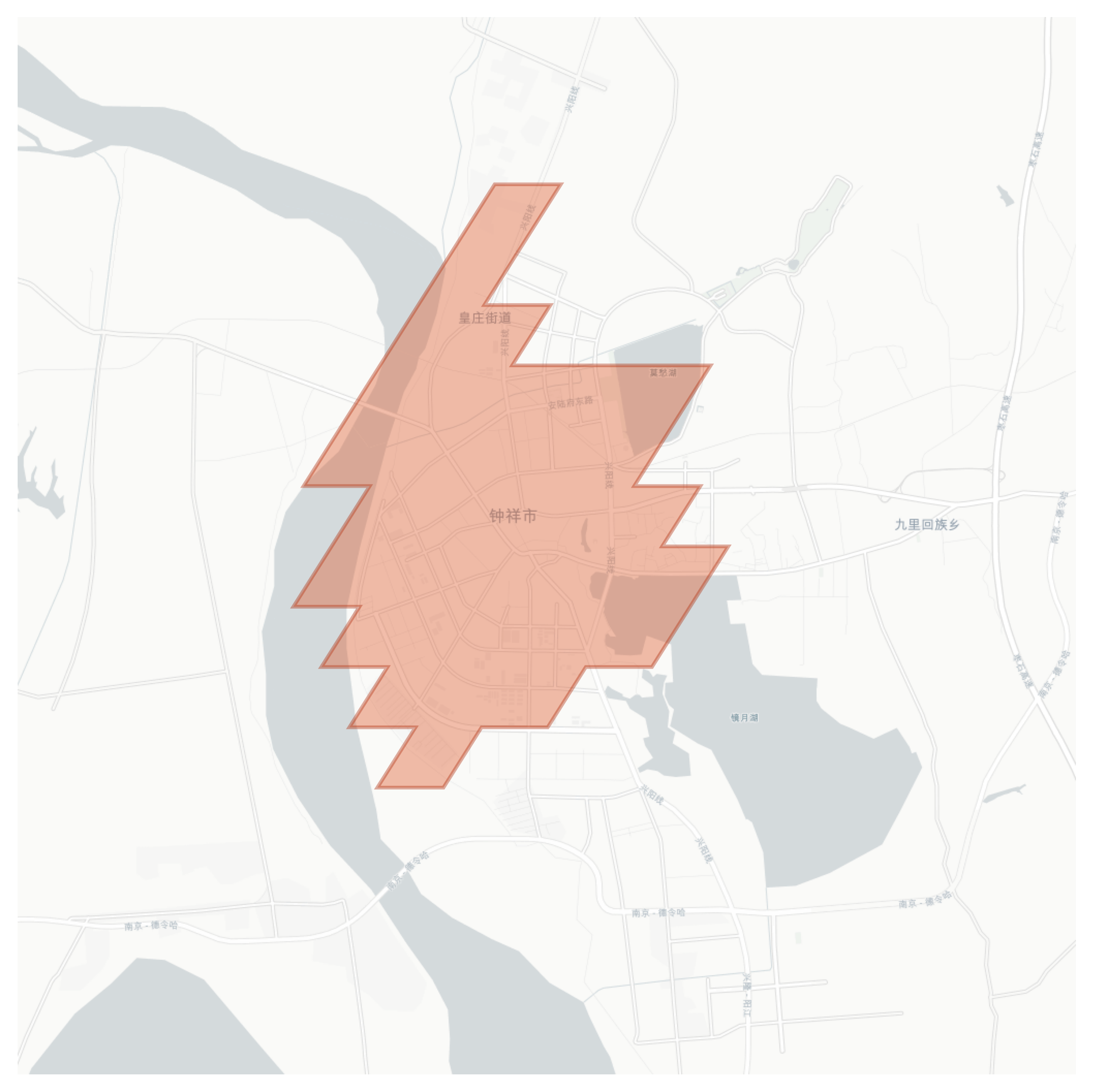 Zhongxiang geographic map