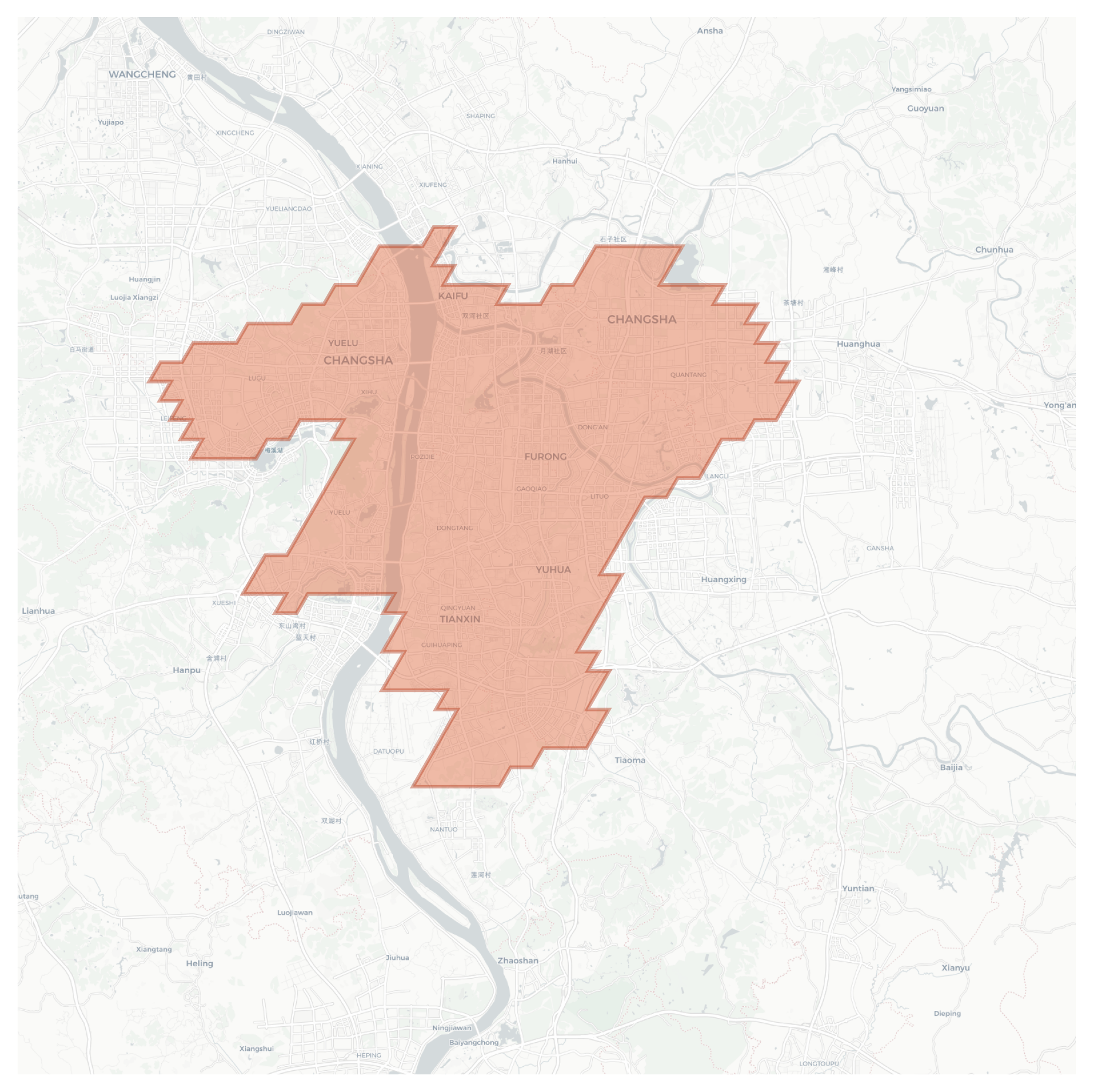 Changsha geographic map