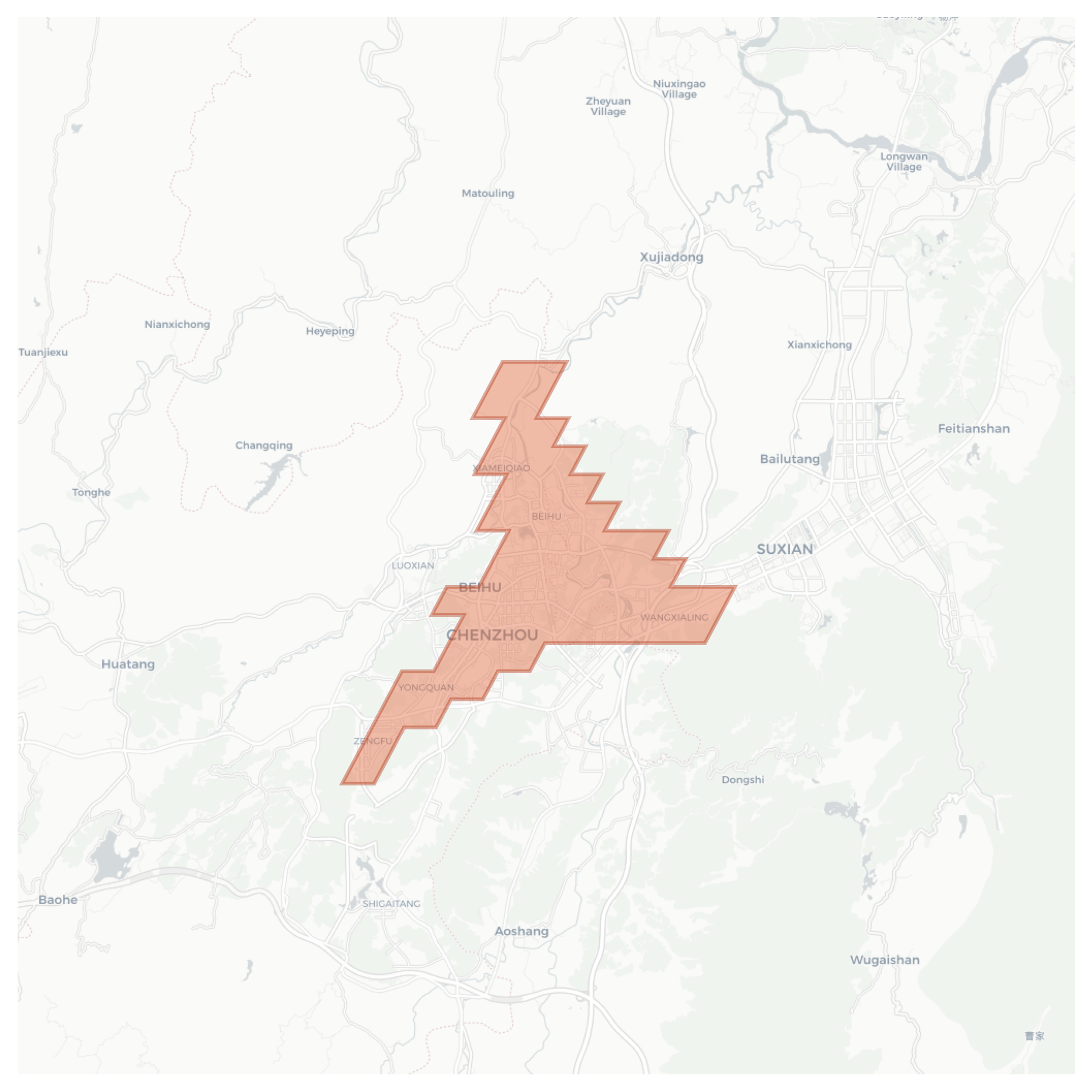 Chenzhou geographic map