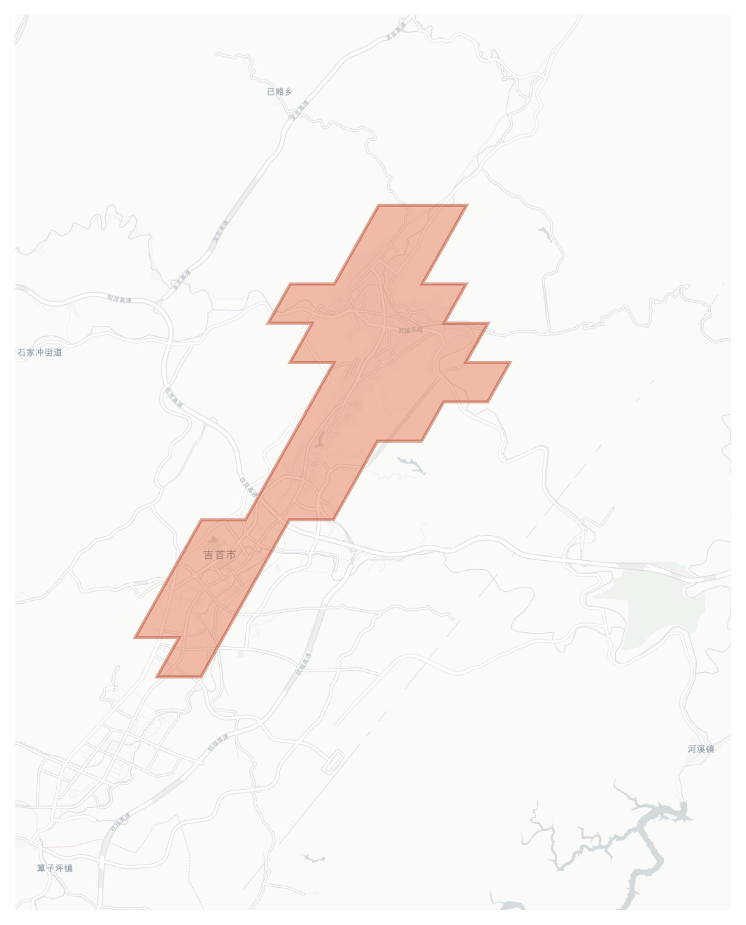 Jishou geographic map