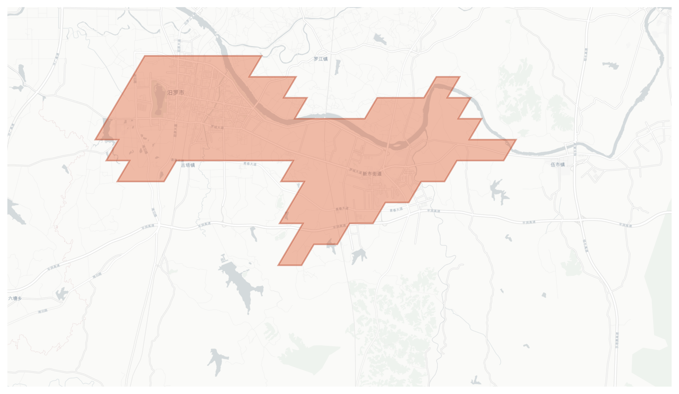 Miluo geographic map