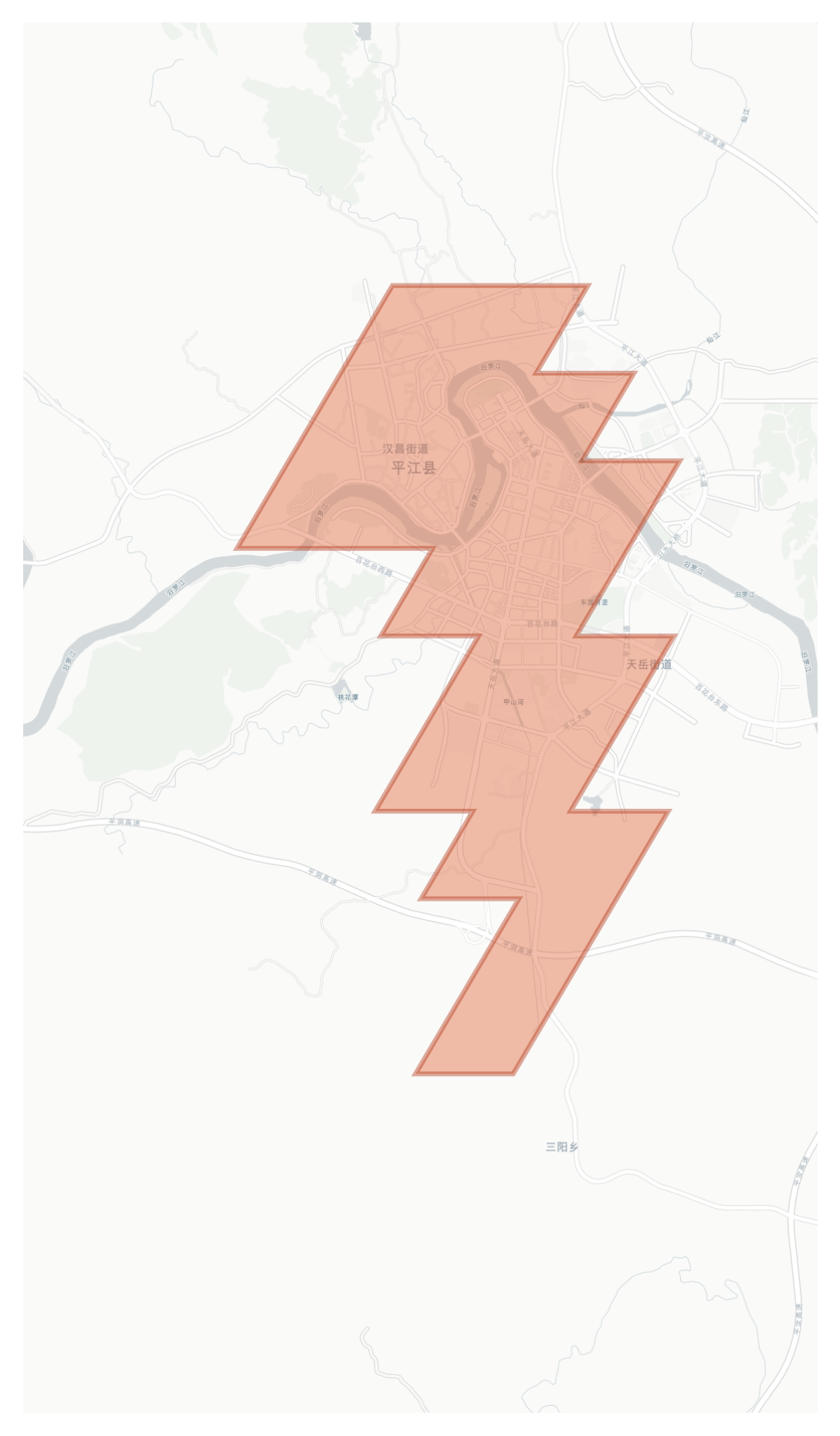 Pingjiang geographic map