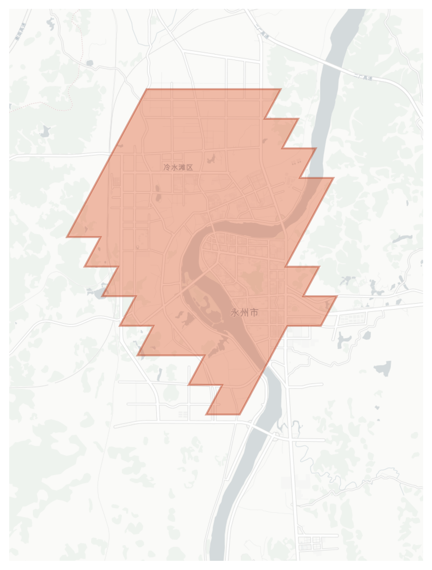 Yongzhou geographic map