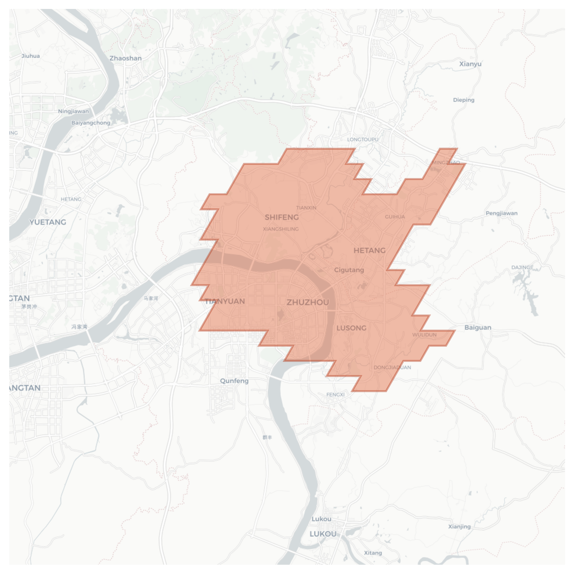 Zhuzhou geographic map