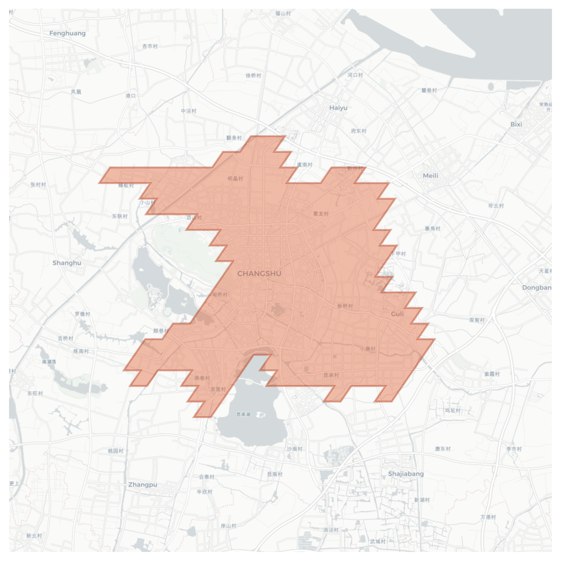 Changshu geographic map
