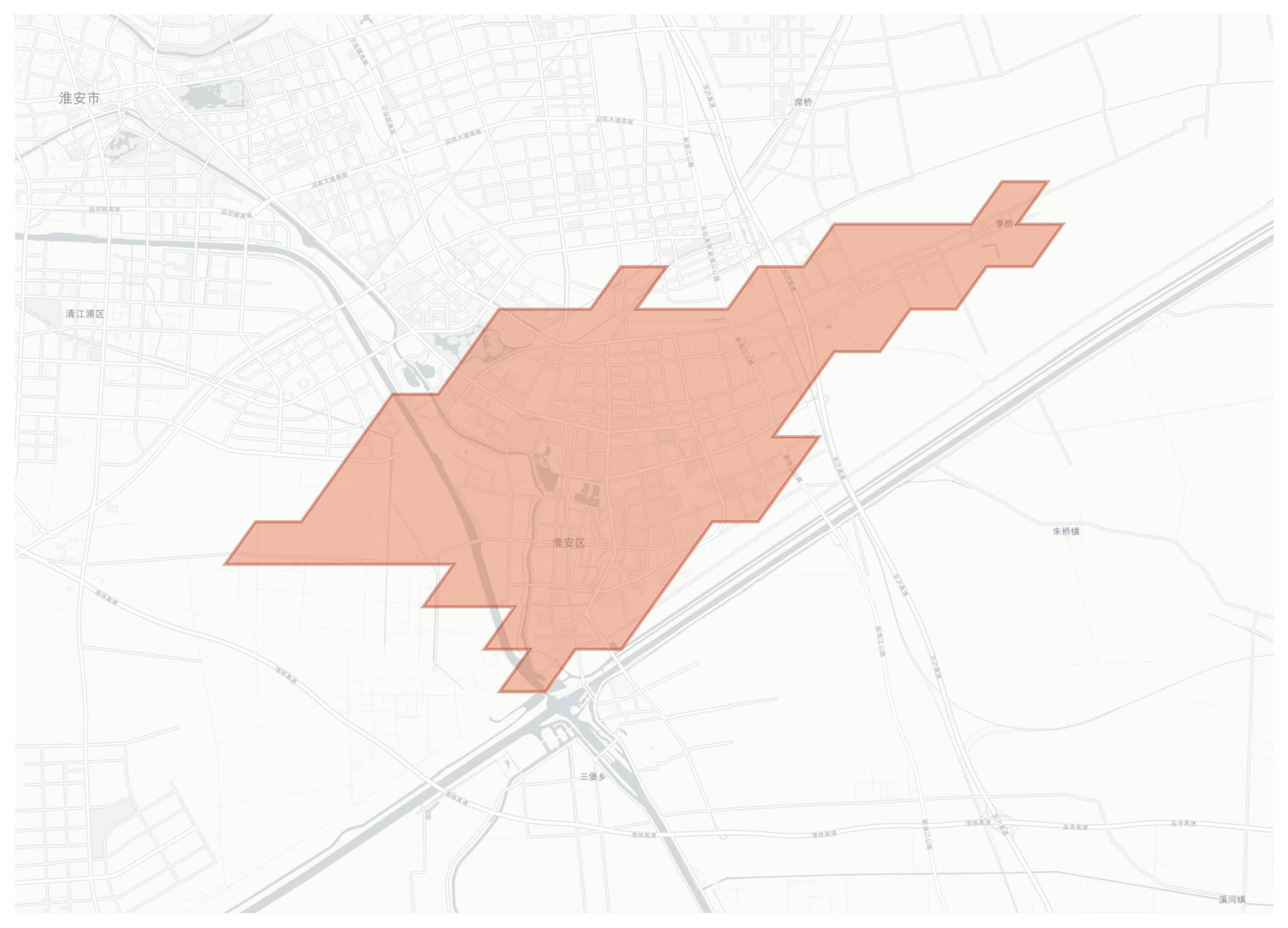 Huai'an District geographic map