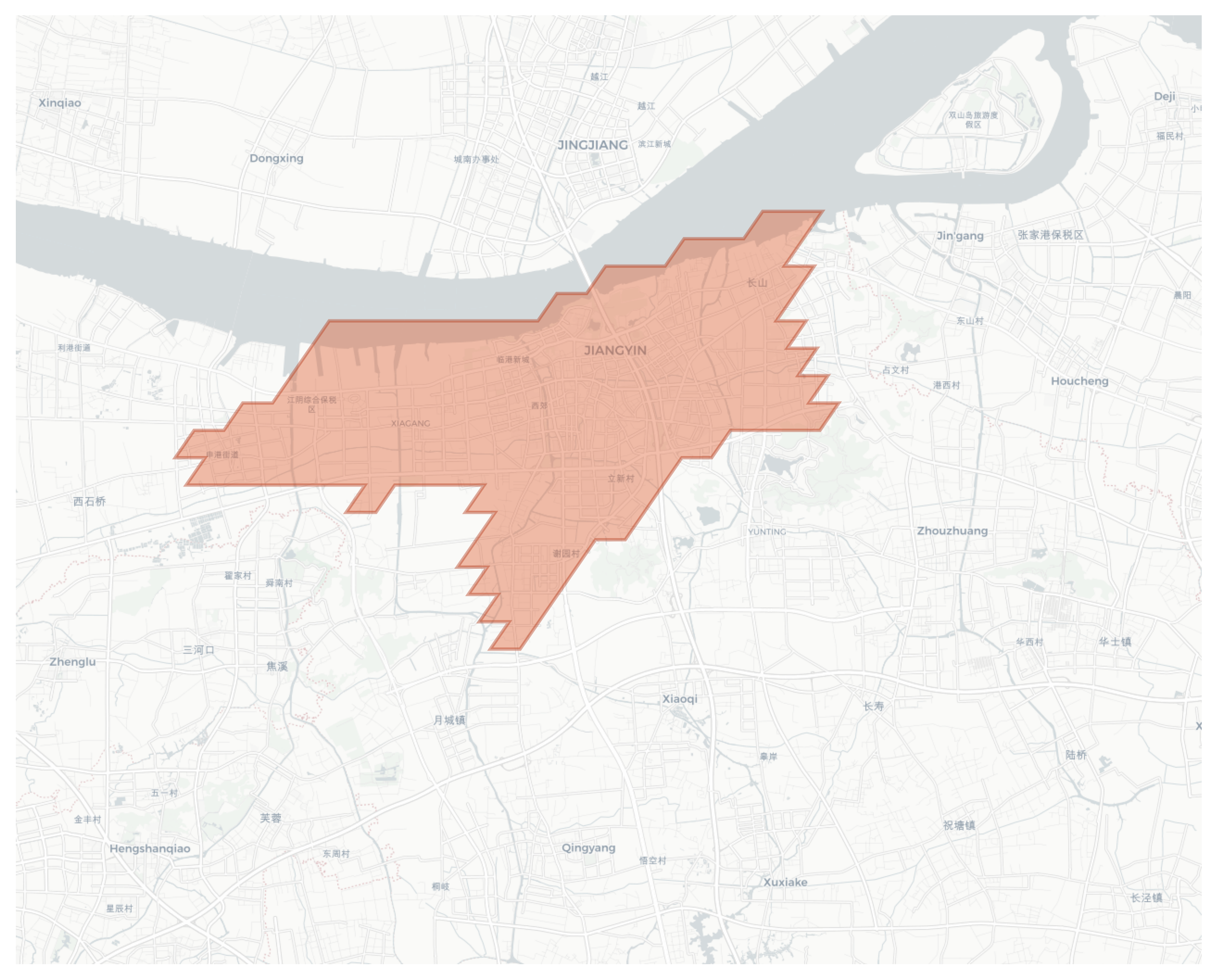 Jiangyin geographic map