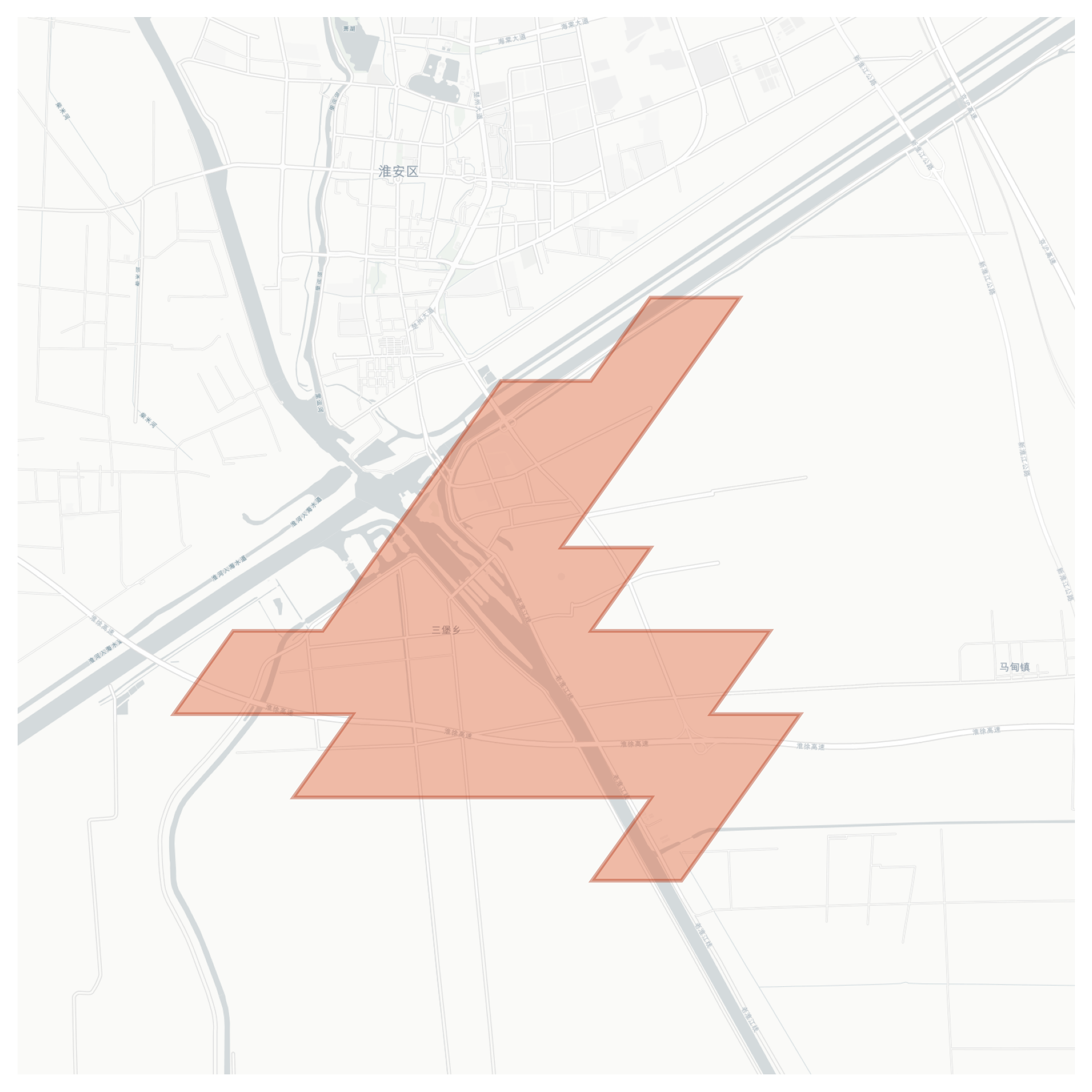 Jianhuai geographic map