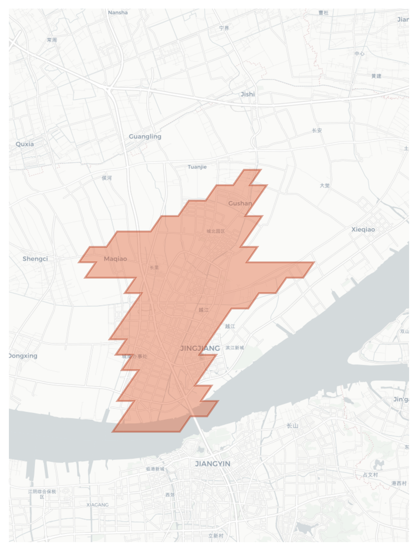 Jingjiang geographic map