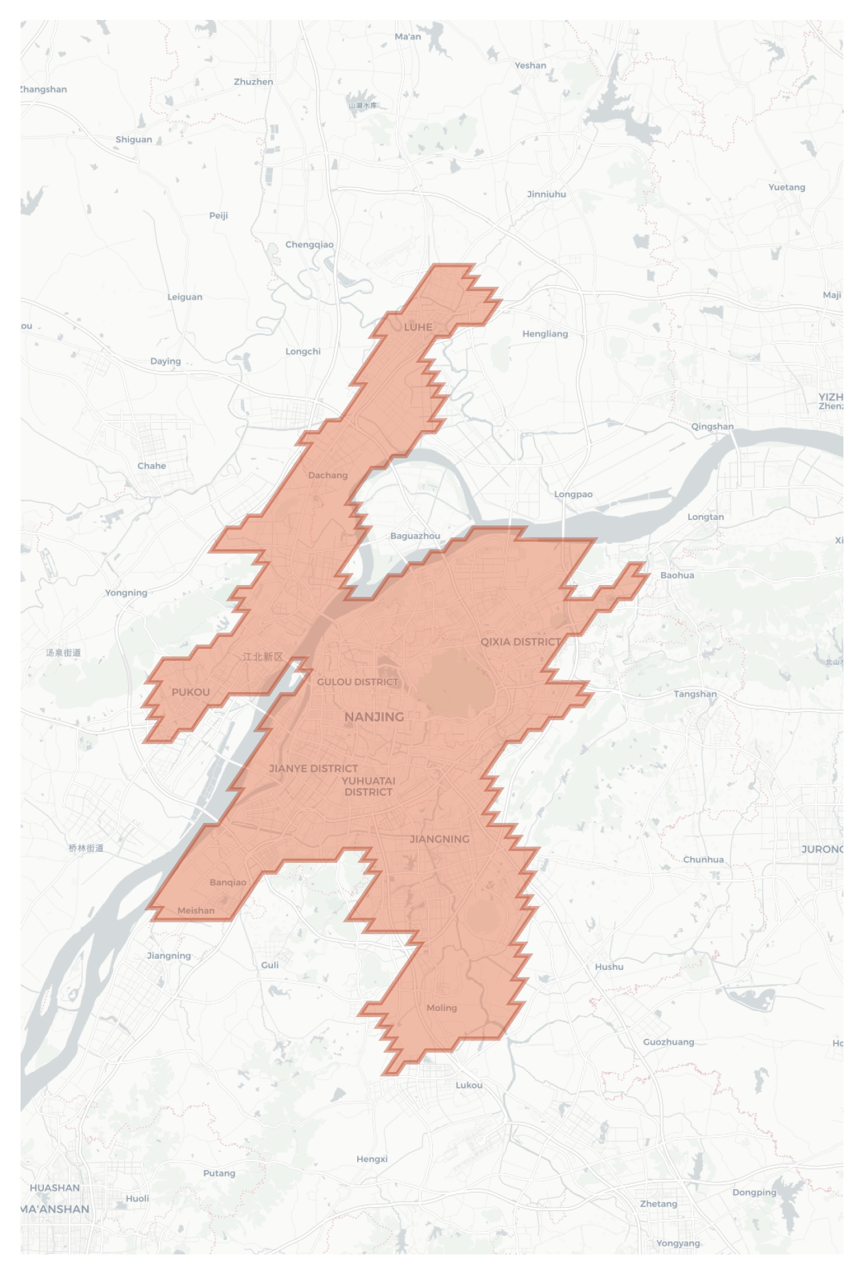 Nanjing geographic map