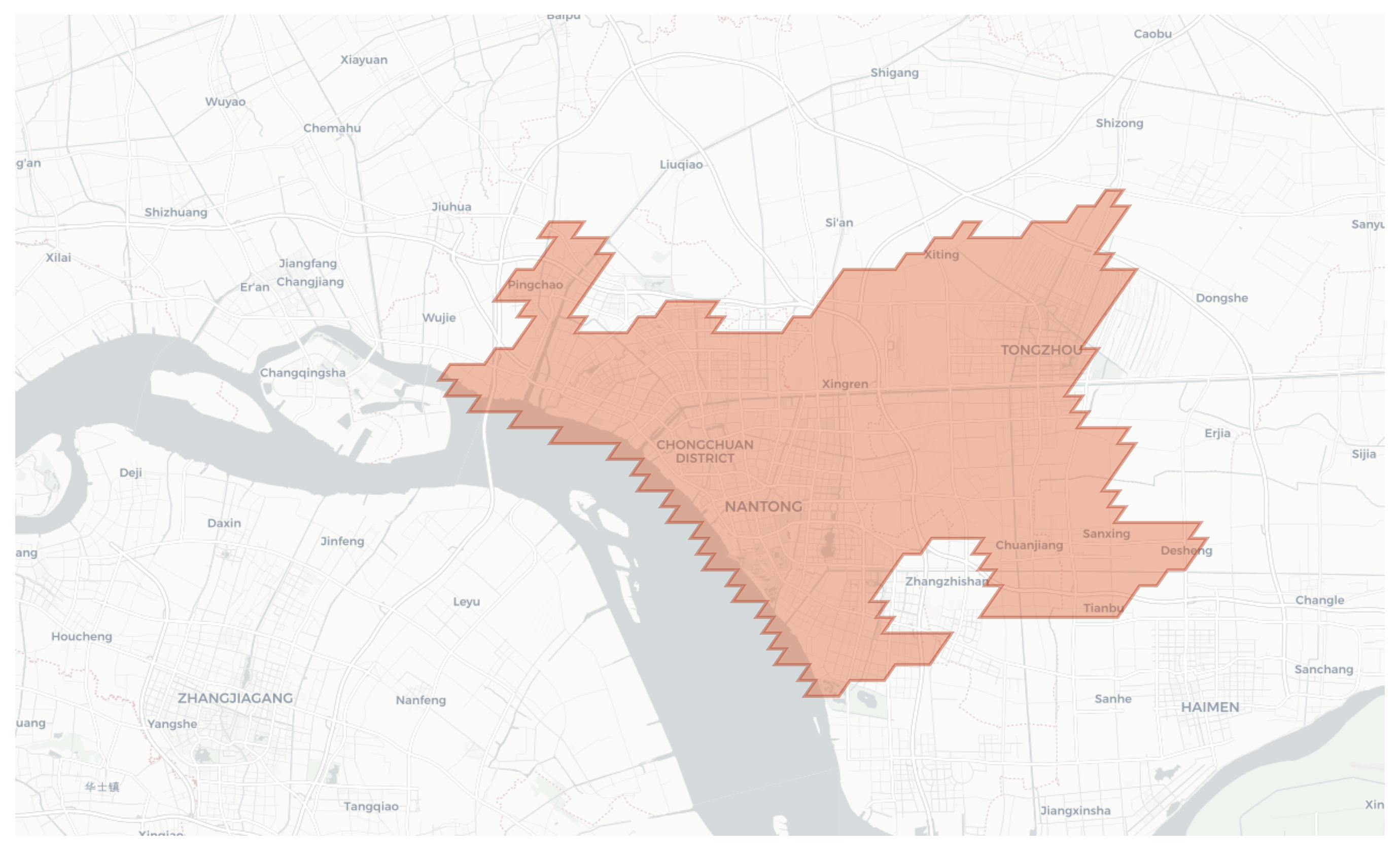 Nantong geographic map
