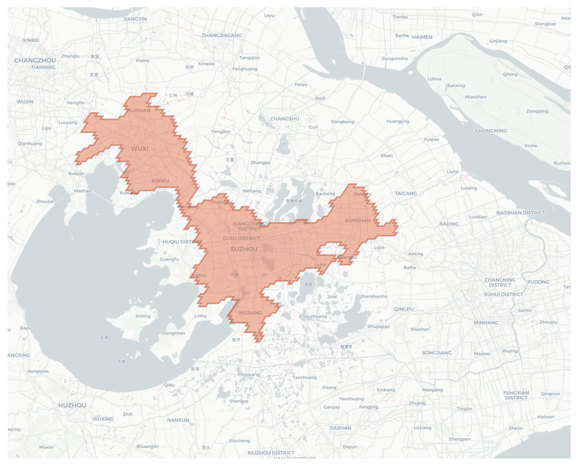 Suzhou geographic map